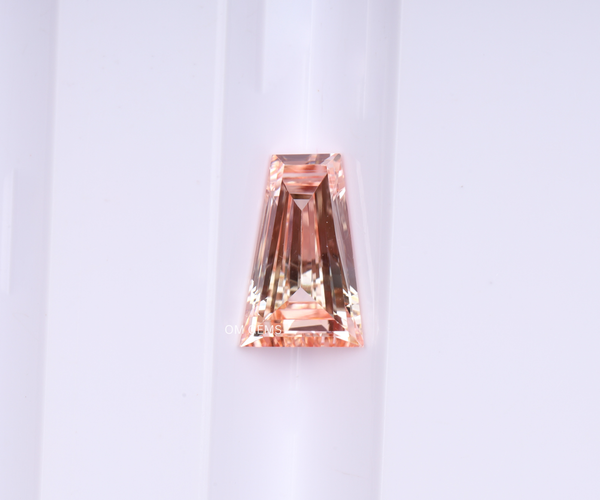 0.50 Carat Tapered Baguette Cut Lab Grown CVD Diamond Fancy Pink Color VS VVS Clarity
