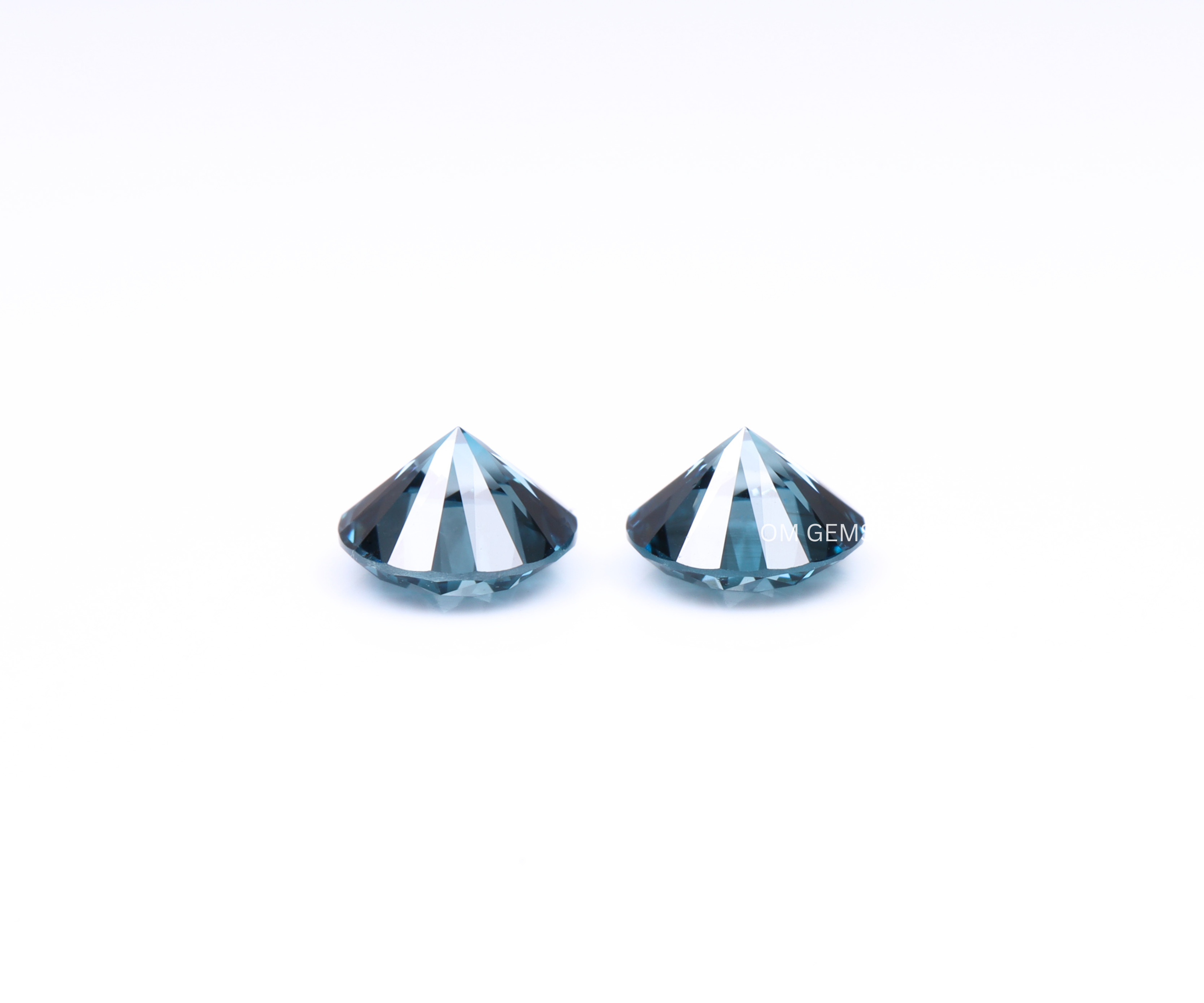0.53 CT Blue Lab Grown Round Diamond Matching Pair