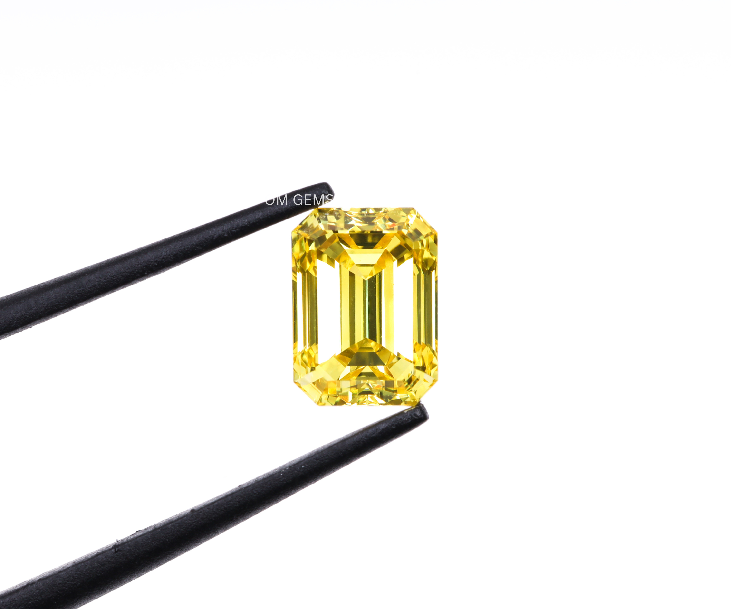 0.74 CT Yellow Emerald Cut Lab Grown Diamond