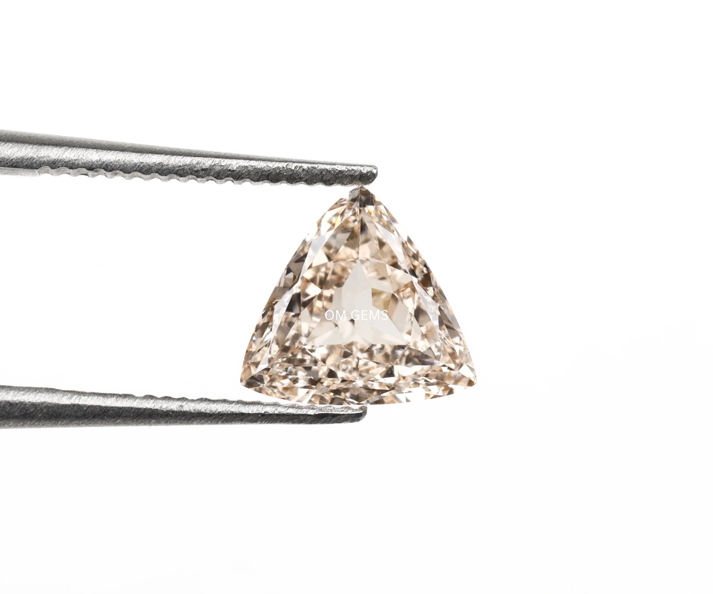 0.85 Carat Champagne Trillion Cut Lab Diamond