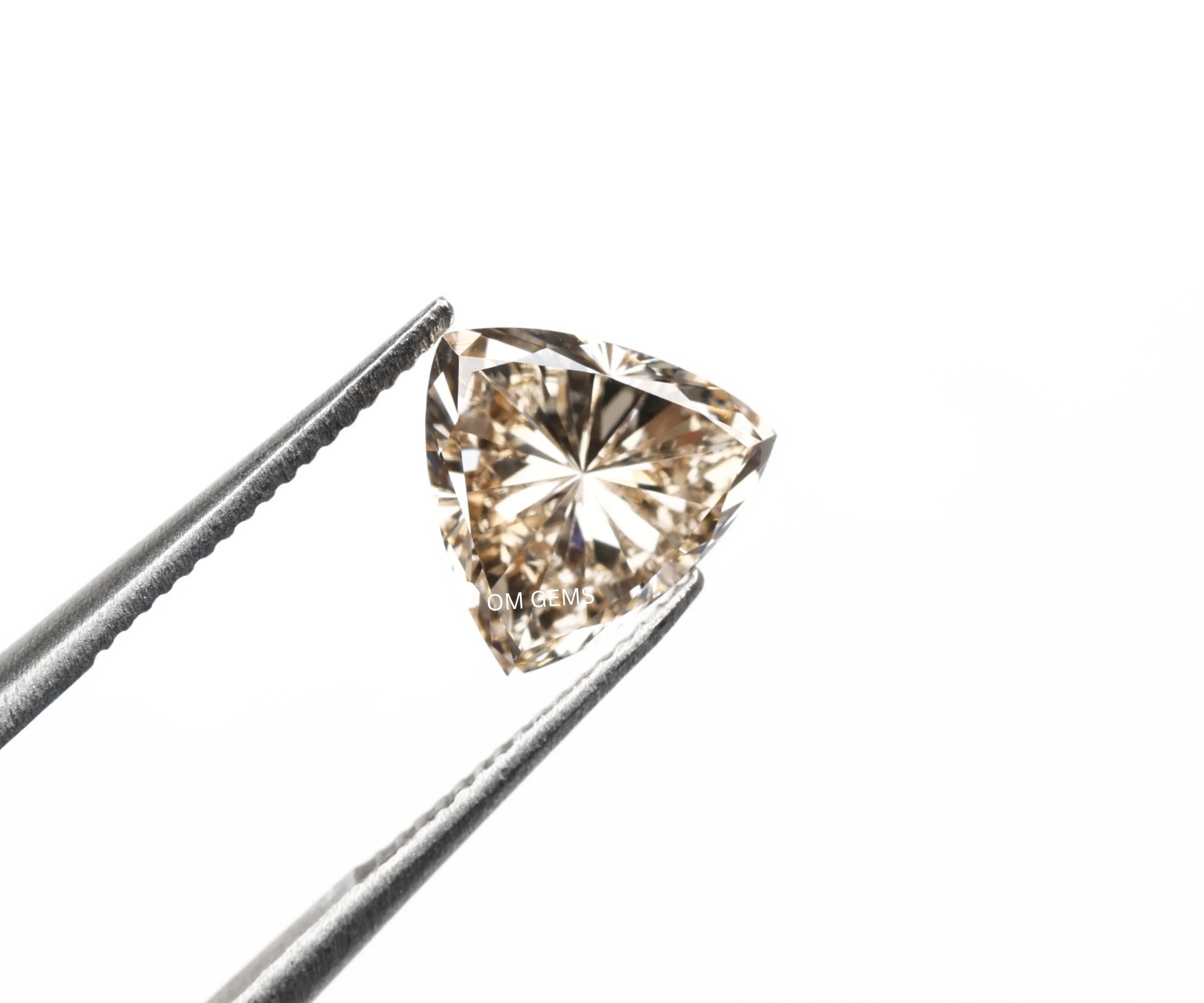 0.85 Carat Champagne Trillion Cut Lab Diamond