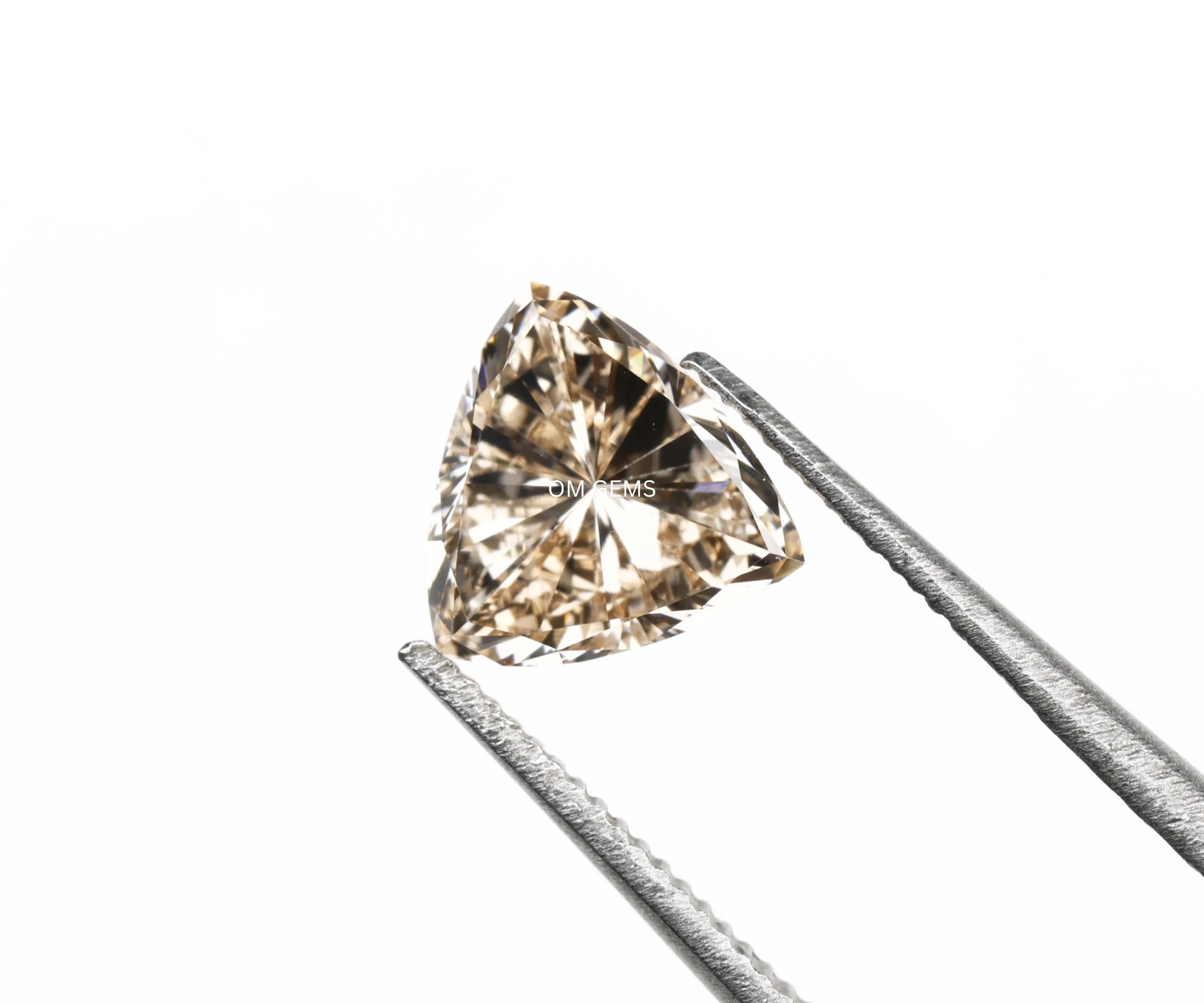 0.85 Carat Champagne Trillion Cut Lab Diamond