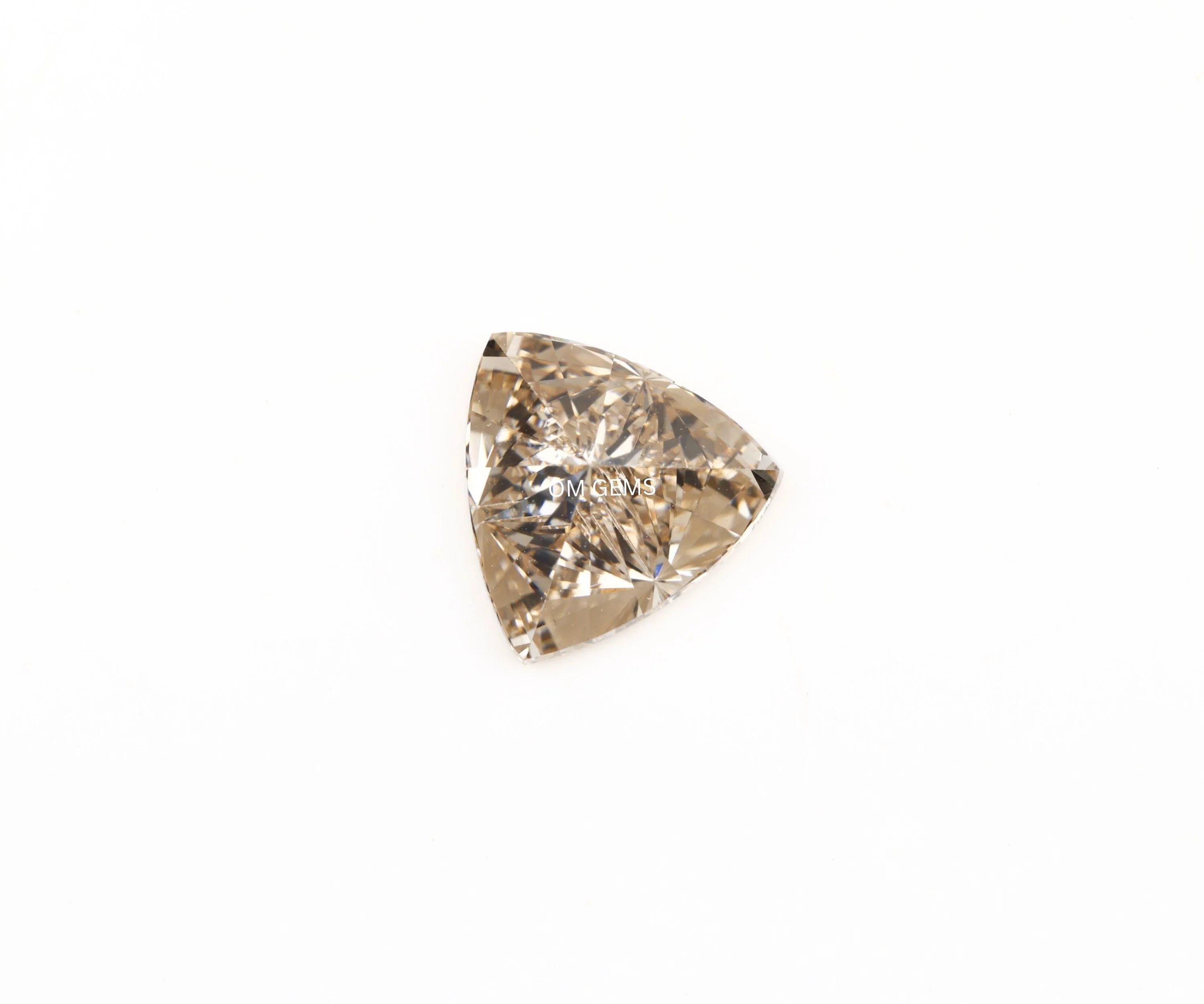 0.85 Carat Champagne Trillion Cut Lab Diamond
