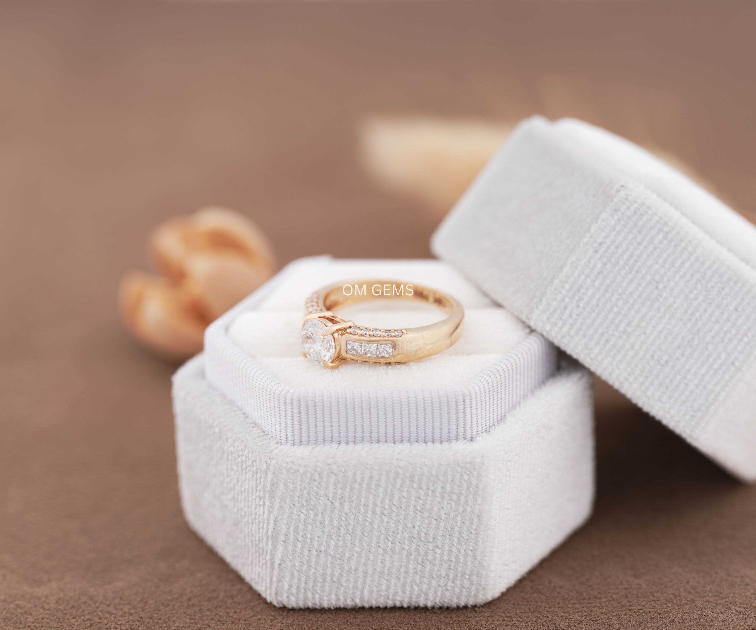 1 Ct Lab Grown Round Diamond Channel Set Engagement Ring