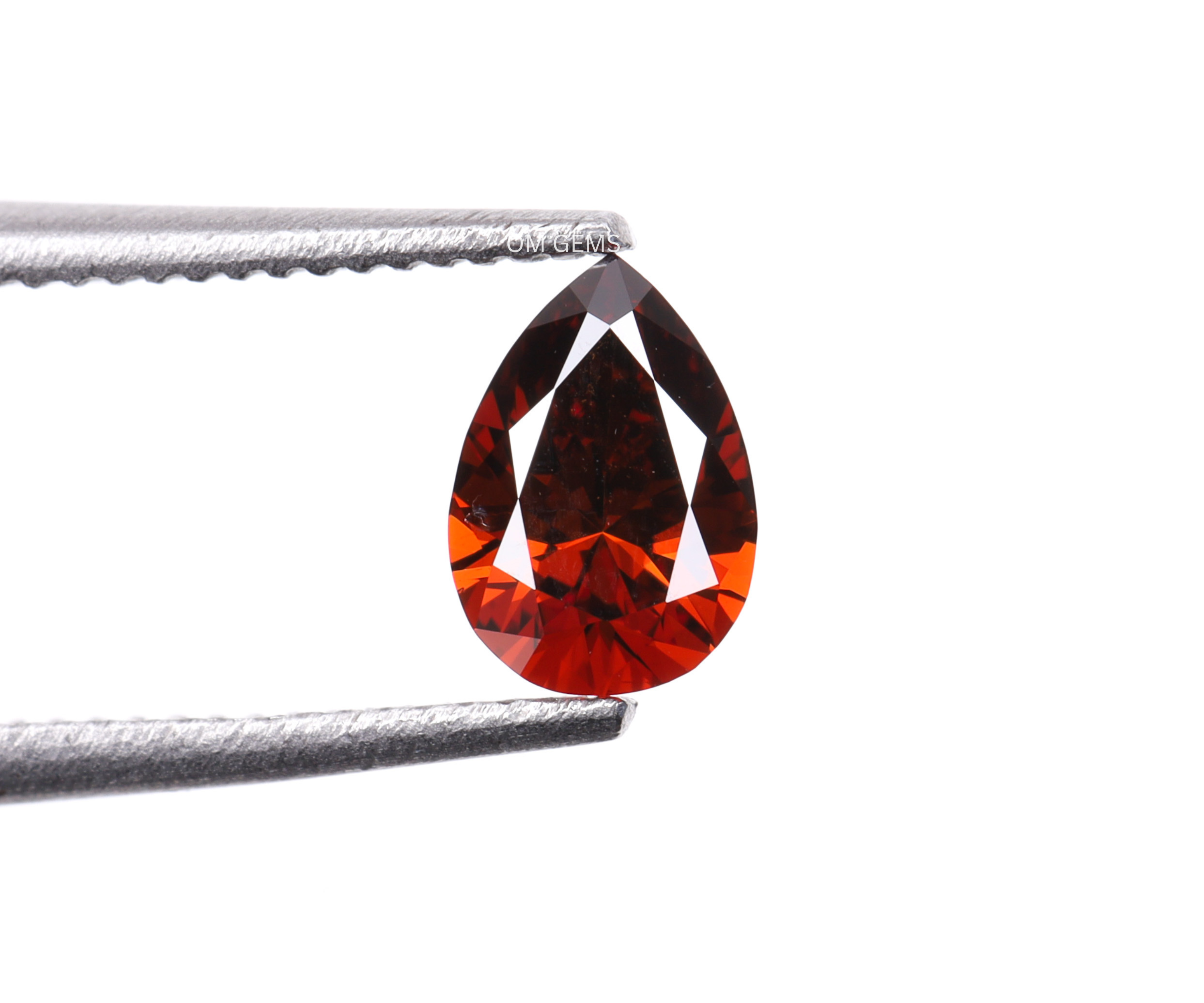 1.75 CT Red Pear Shaped Lab Grown Diamond