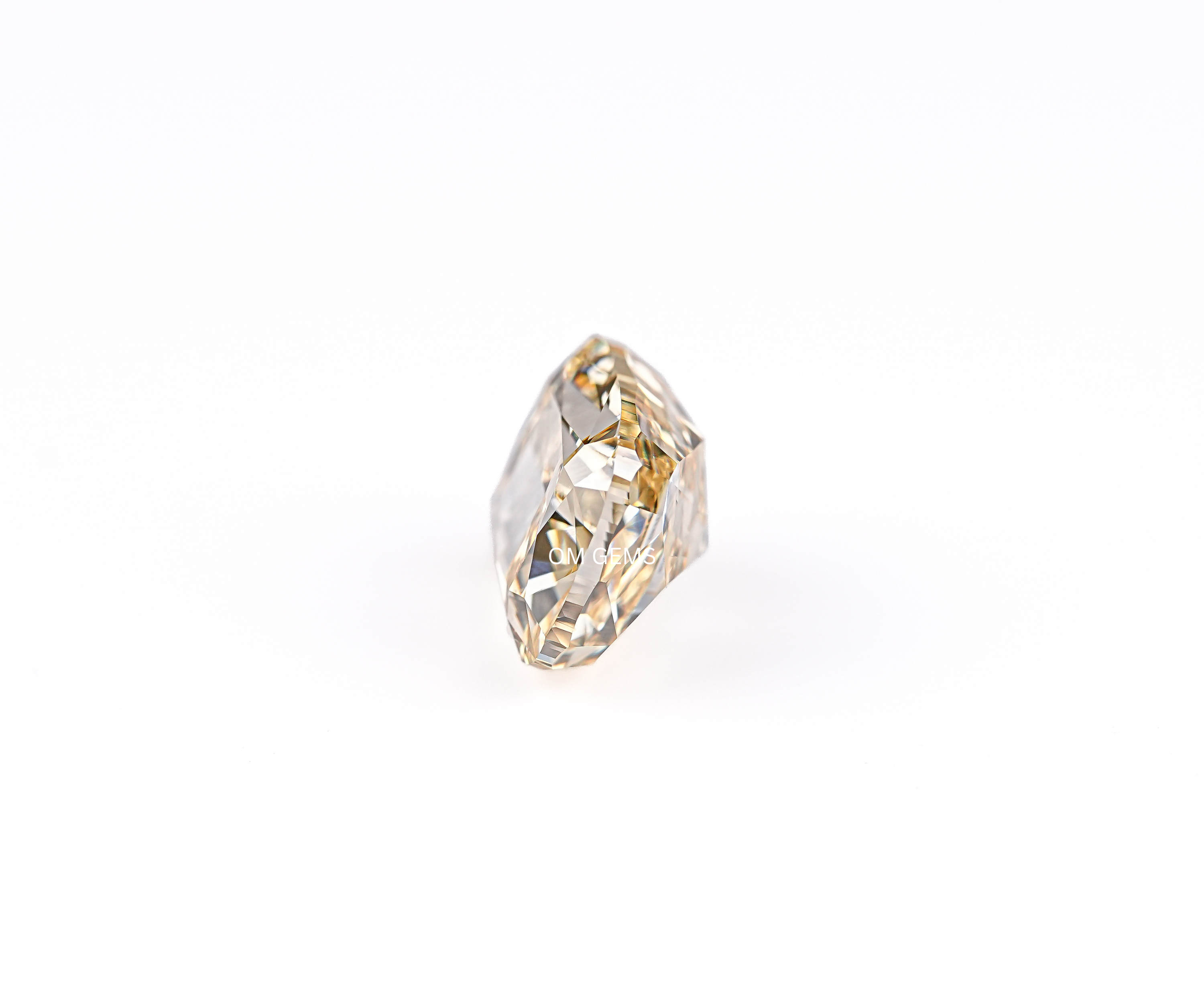 Fancy Yellow Colored Cushion Lab Grown Diamond
