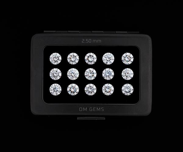2.50mm Round Melee Loose Lab Grown CVD Diamond E Color VVS2 Clarity