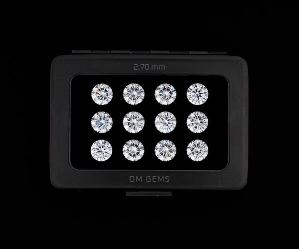 2.70mm Round Melee Loose Lab Grown CVD Diamond E Color VVS2 Clarity