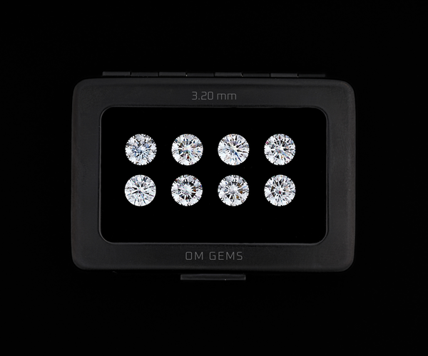 3.20mm Round Melee Loose Lab Grown CVD Diamond E Color VVS2 Clarity