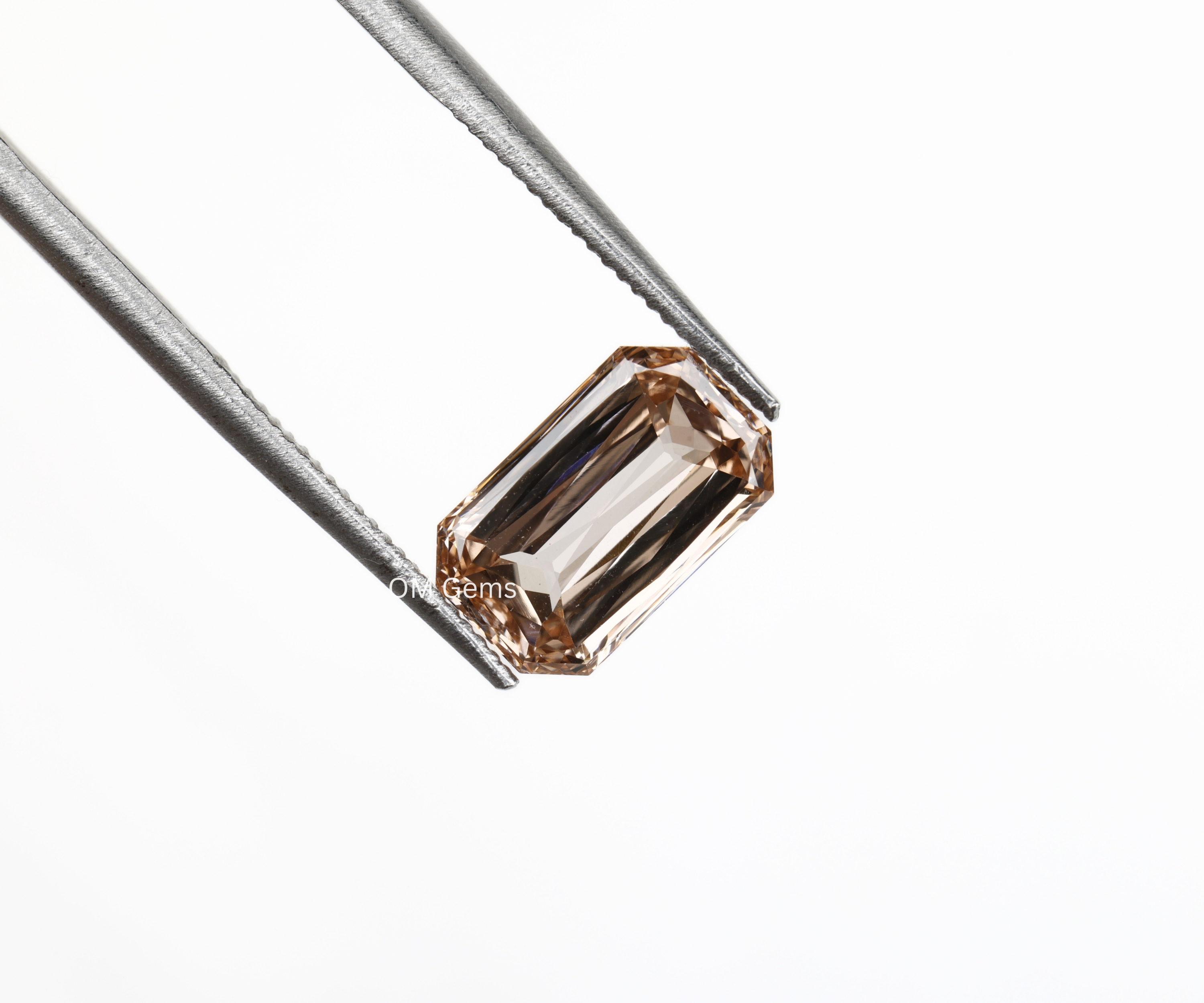 Champagne Emerald Cut Lab Grown Diamond
