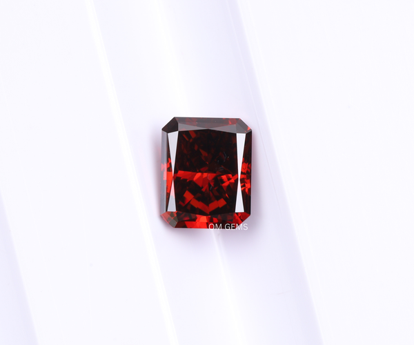 1.50 Carat Radiant Cut Lab Grown CVD Diamond Fancy Red Color VVS Clarity