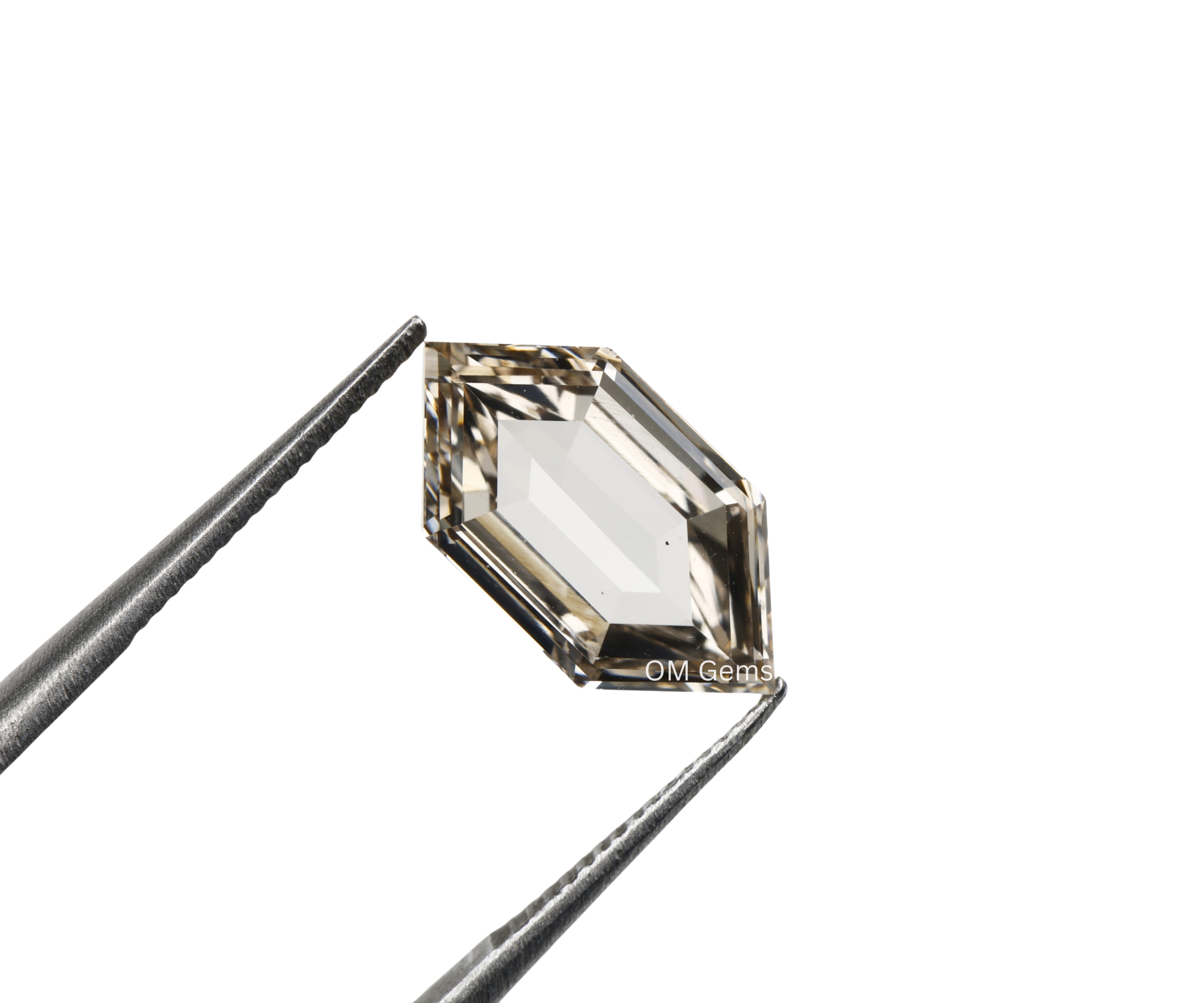 Elongated Hexagon Cut Champagne Loose Diamond