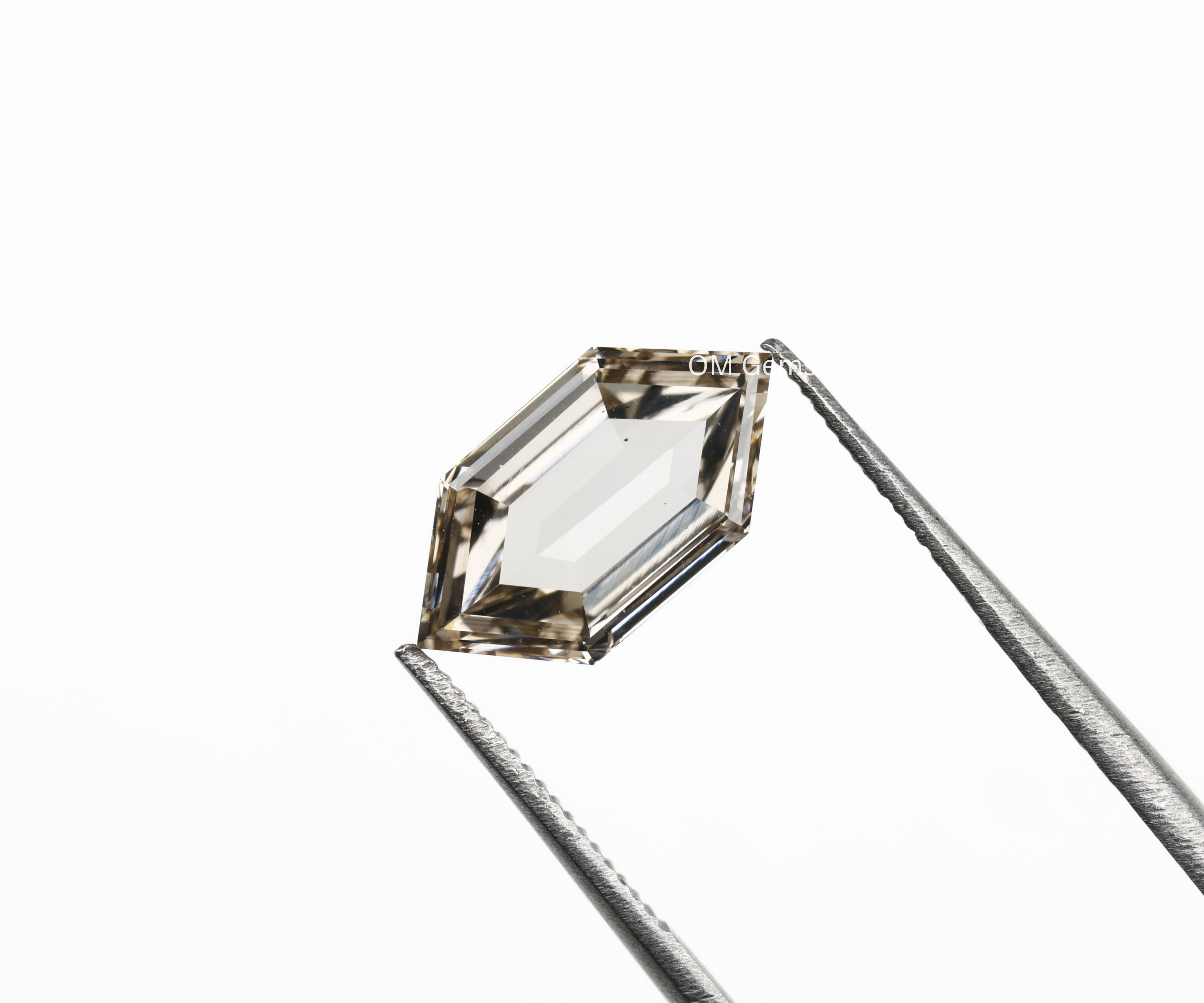 Elongated Hexagon Cut Champagne Loose Diamond