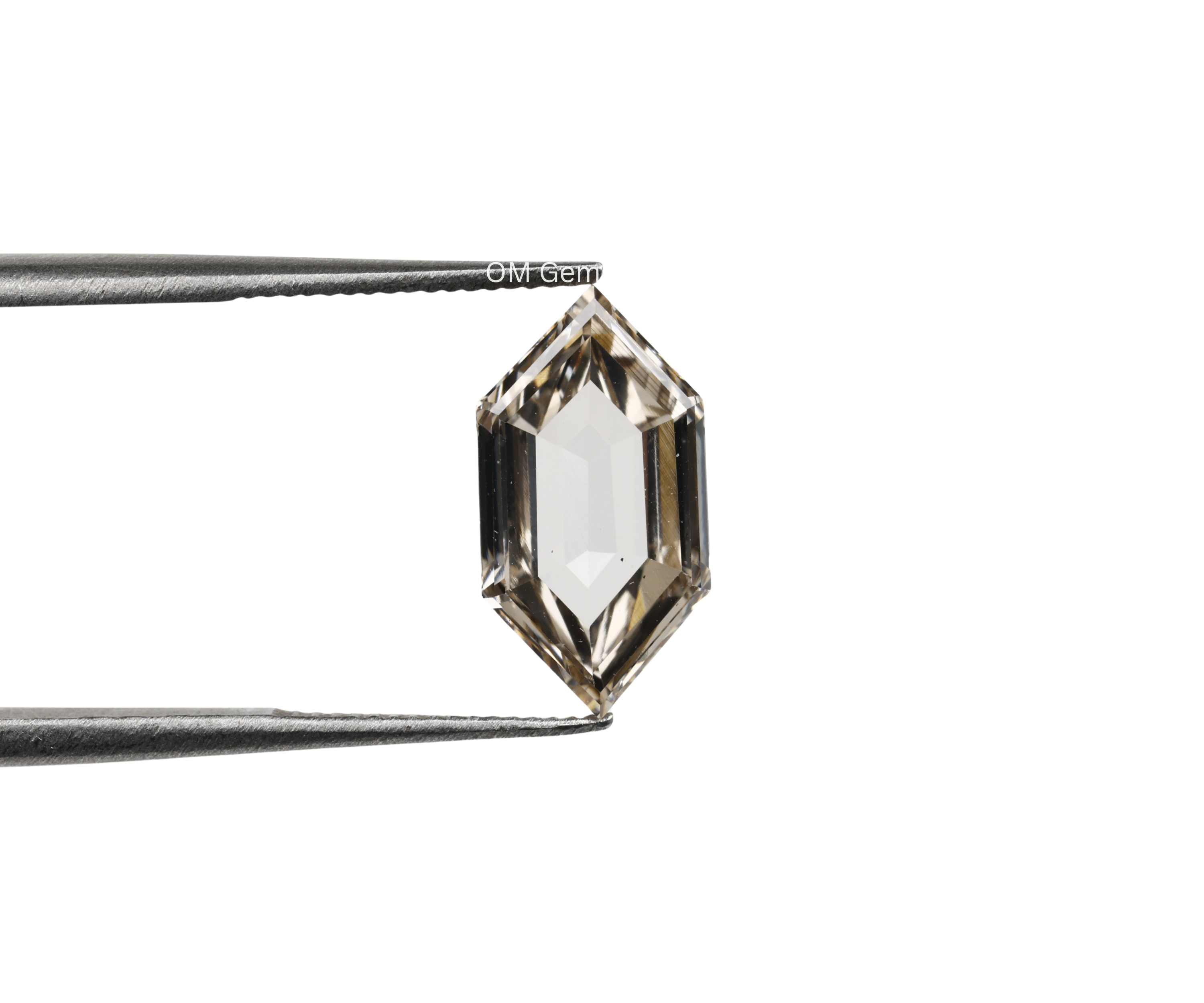 Elongated Hexagon Cut Champagne Loose Diamond