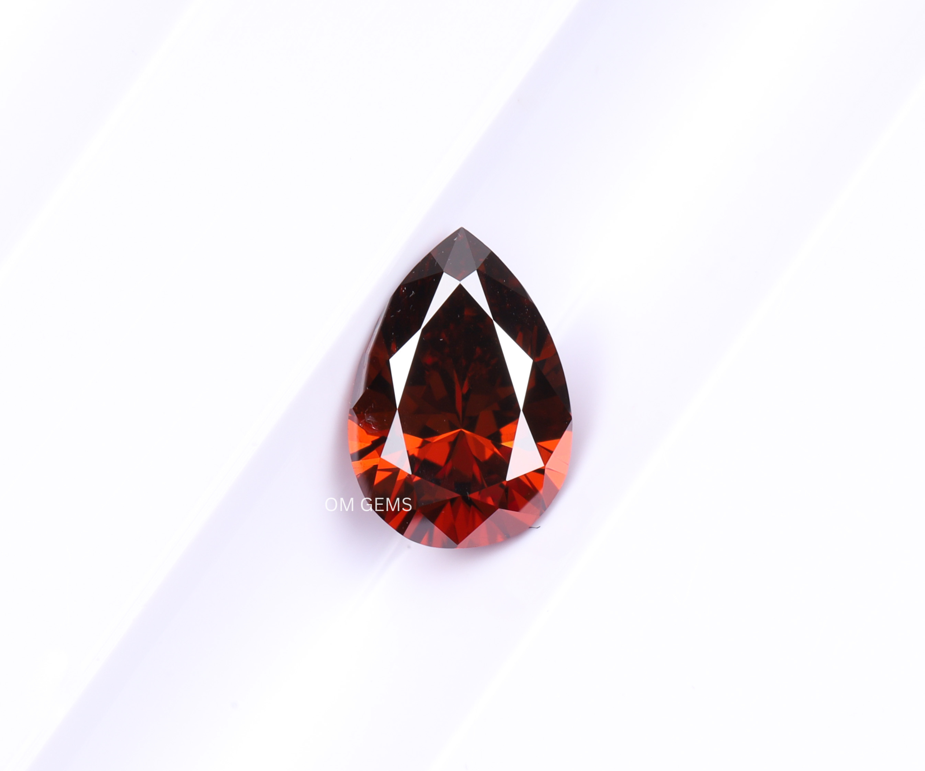 1.75 CT Red Pear Shaped Lab Grown Diamond