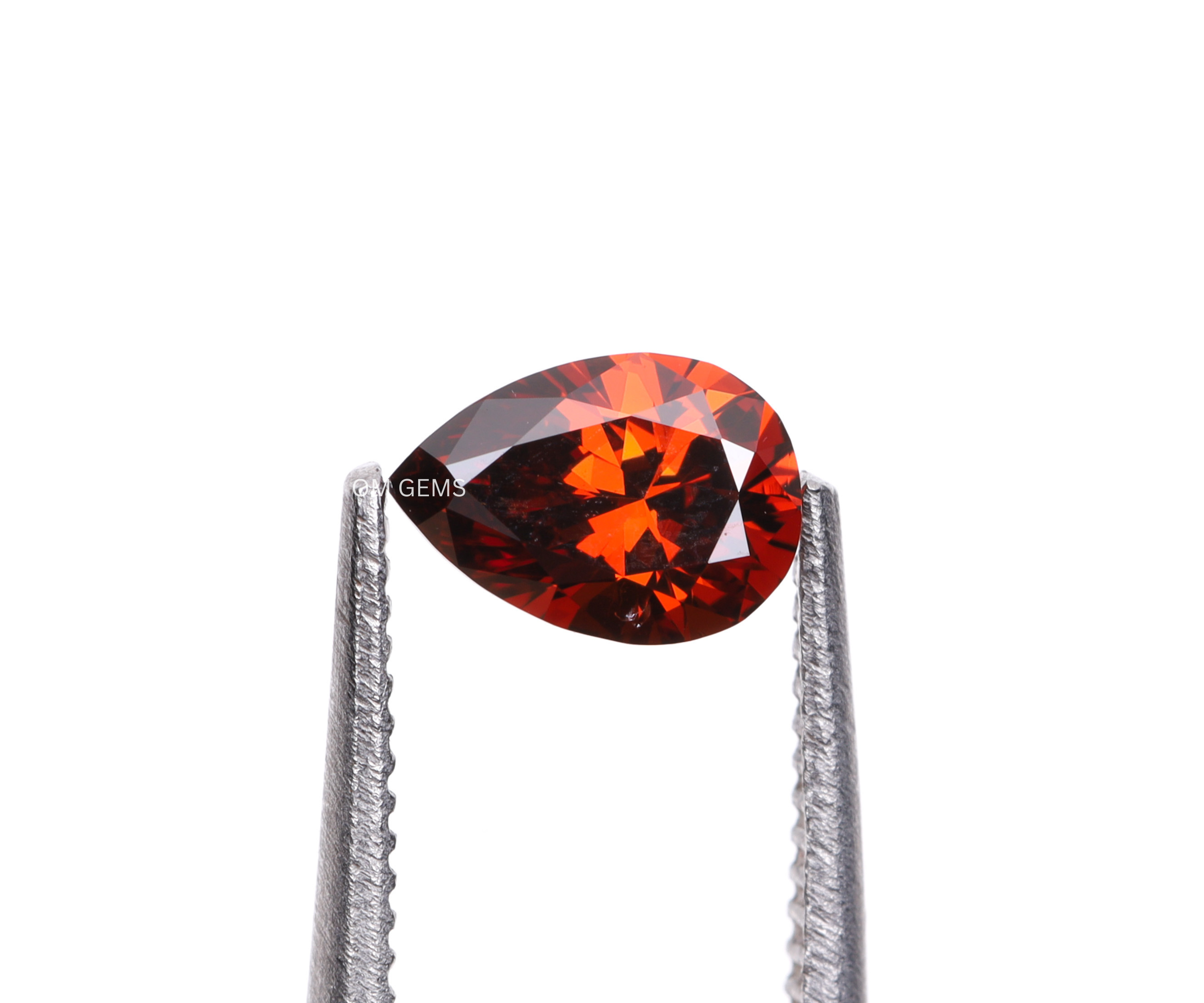 1.75 CT Red Pear Shaped Lab Grown Diamond