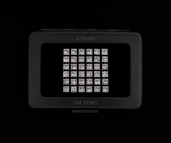 1.75mm Princess Shape Certified Lab Melee Diamond