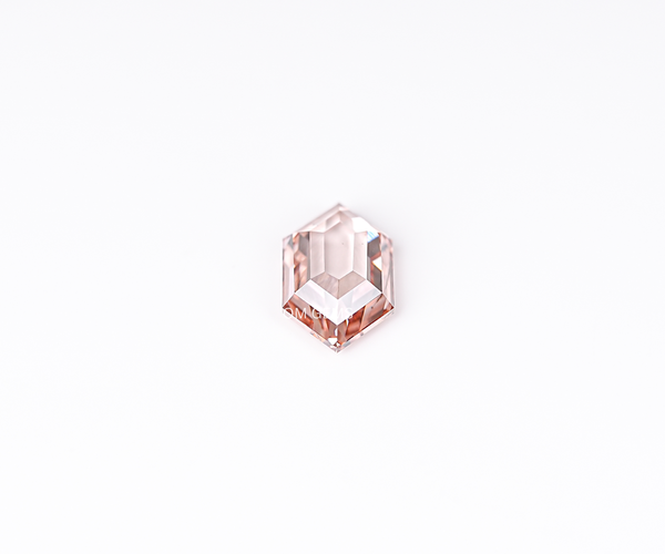 1.81 Carat Hexagon Portrait Cut Lab Grown CVD Diamond Fancy Champagne Color VVS2 Clarity