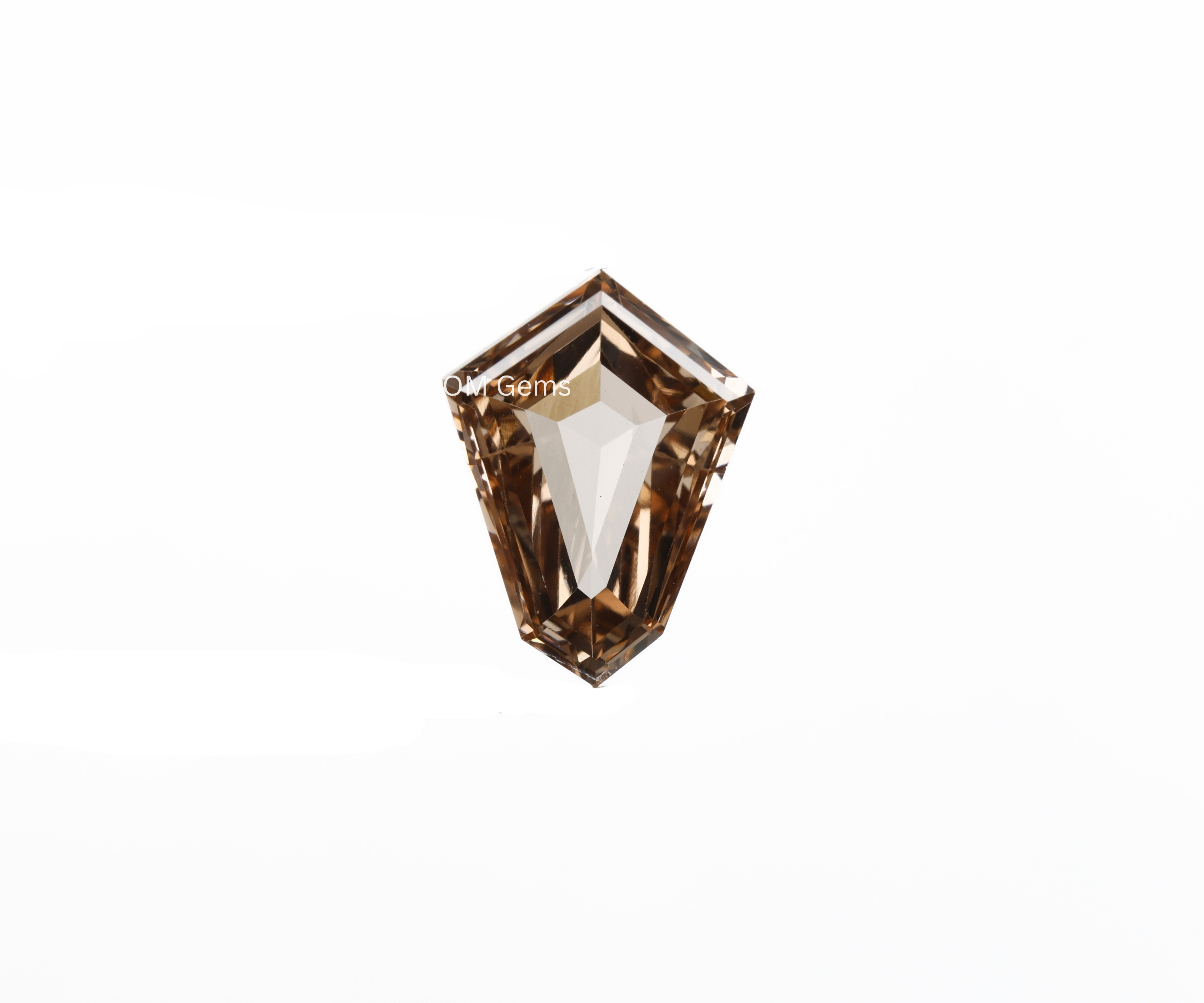 Champagne Shield Cut Lab Grown Diamond