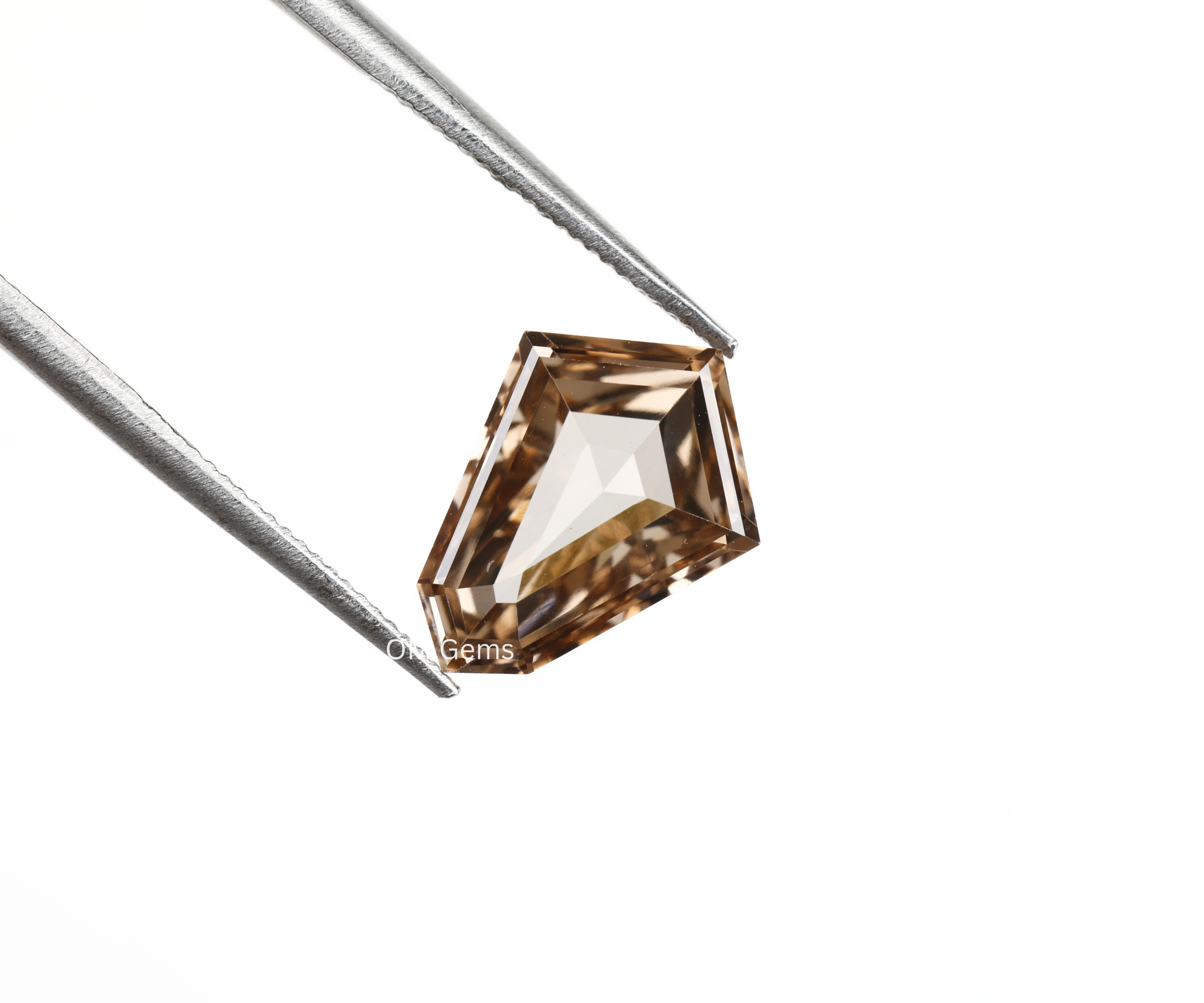 Champagne Shield Cut Lab Grown Diamond