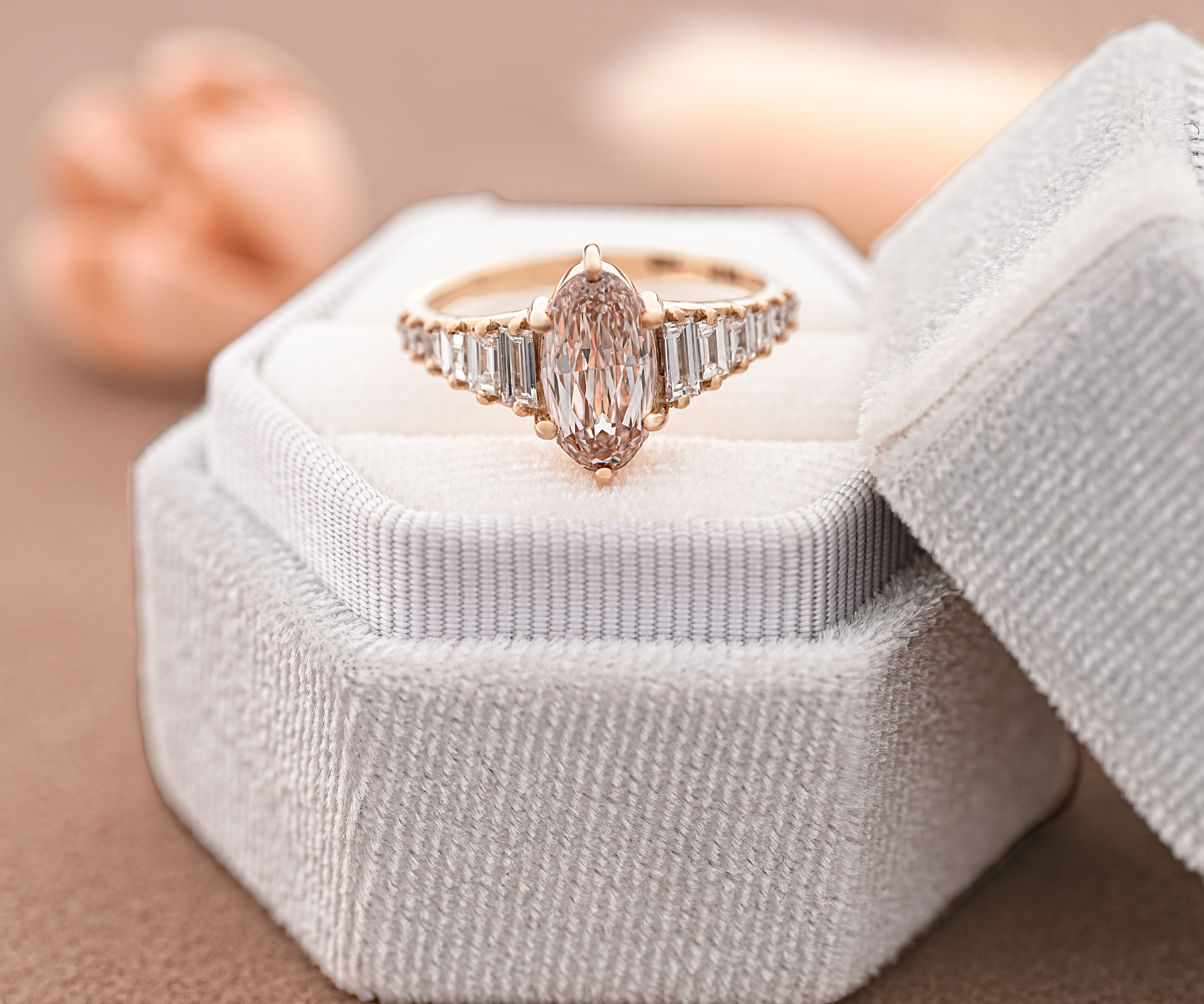 Rose gold diamond ring