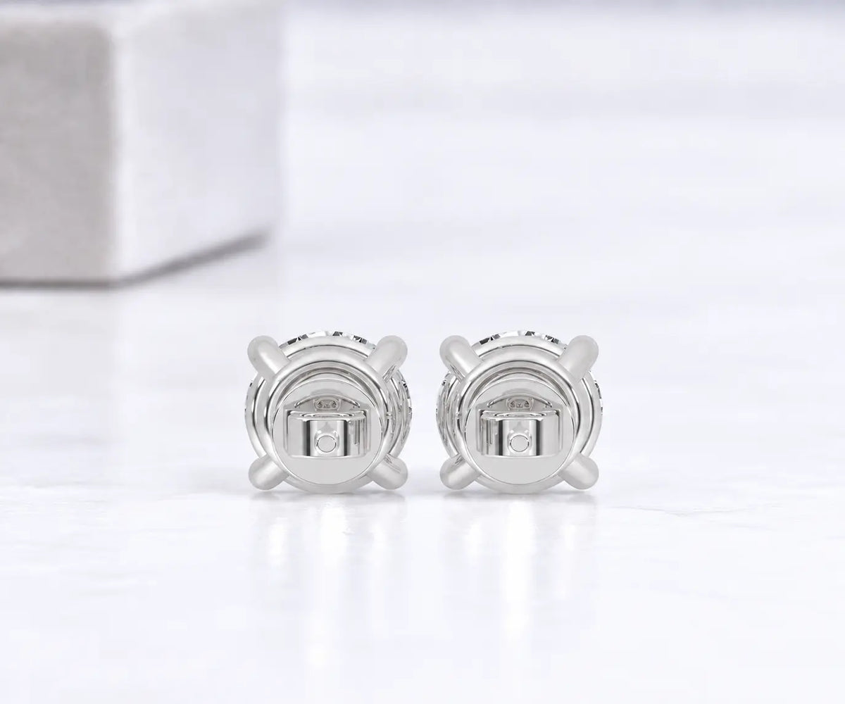 solitaire 5.5mm moissanite round diamond stud earring