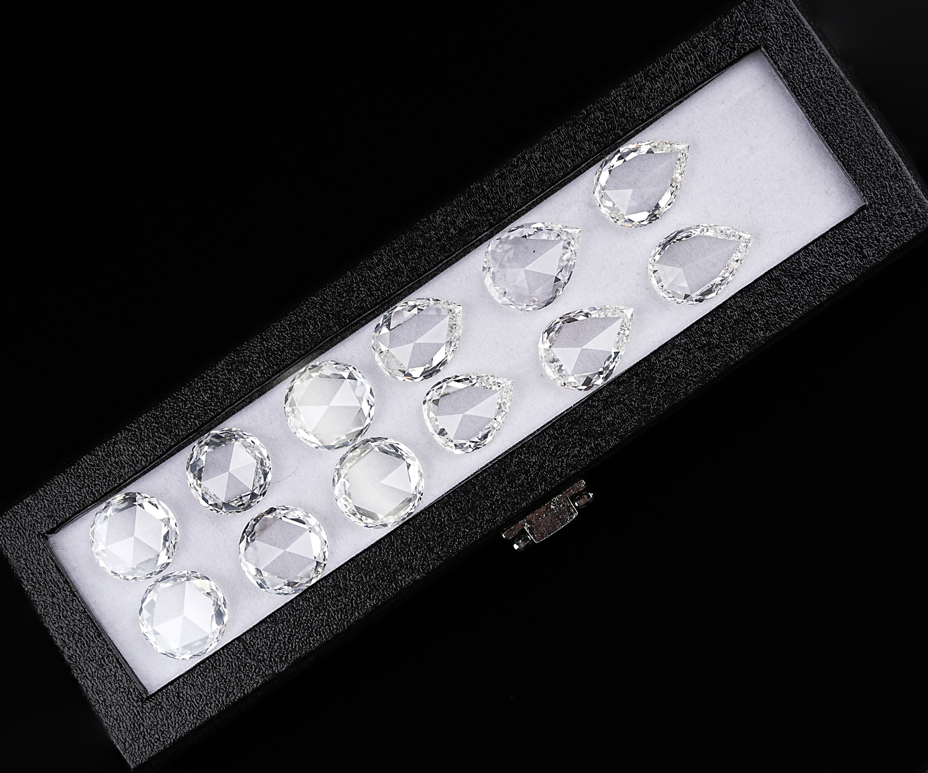 160 CTW Round And Pear Rose Cut Lab Grown Diamond
