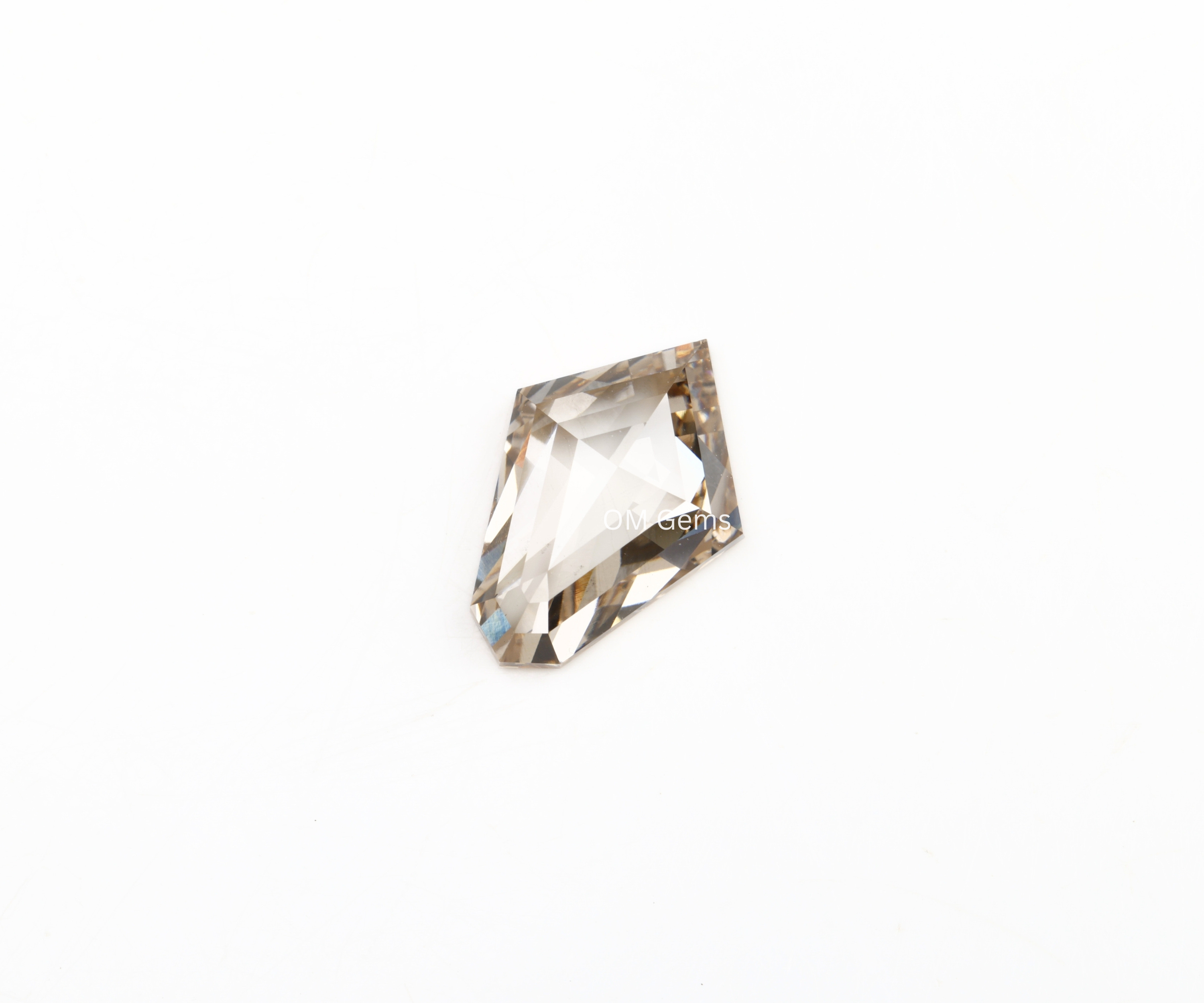 Shield Cut Champagne Lab Grown Diamond
