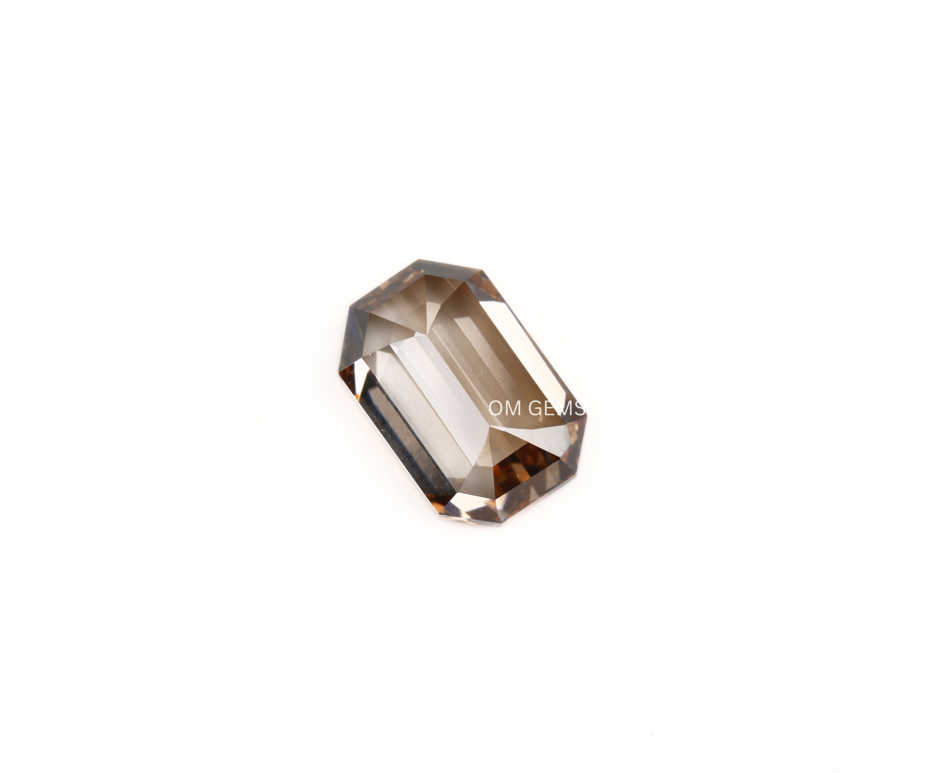 2.15 CT Champagne Emerald Cut Lab Loose Diamond