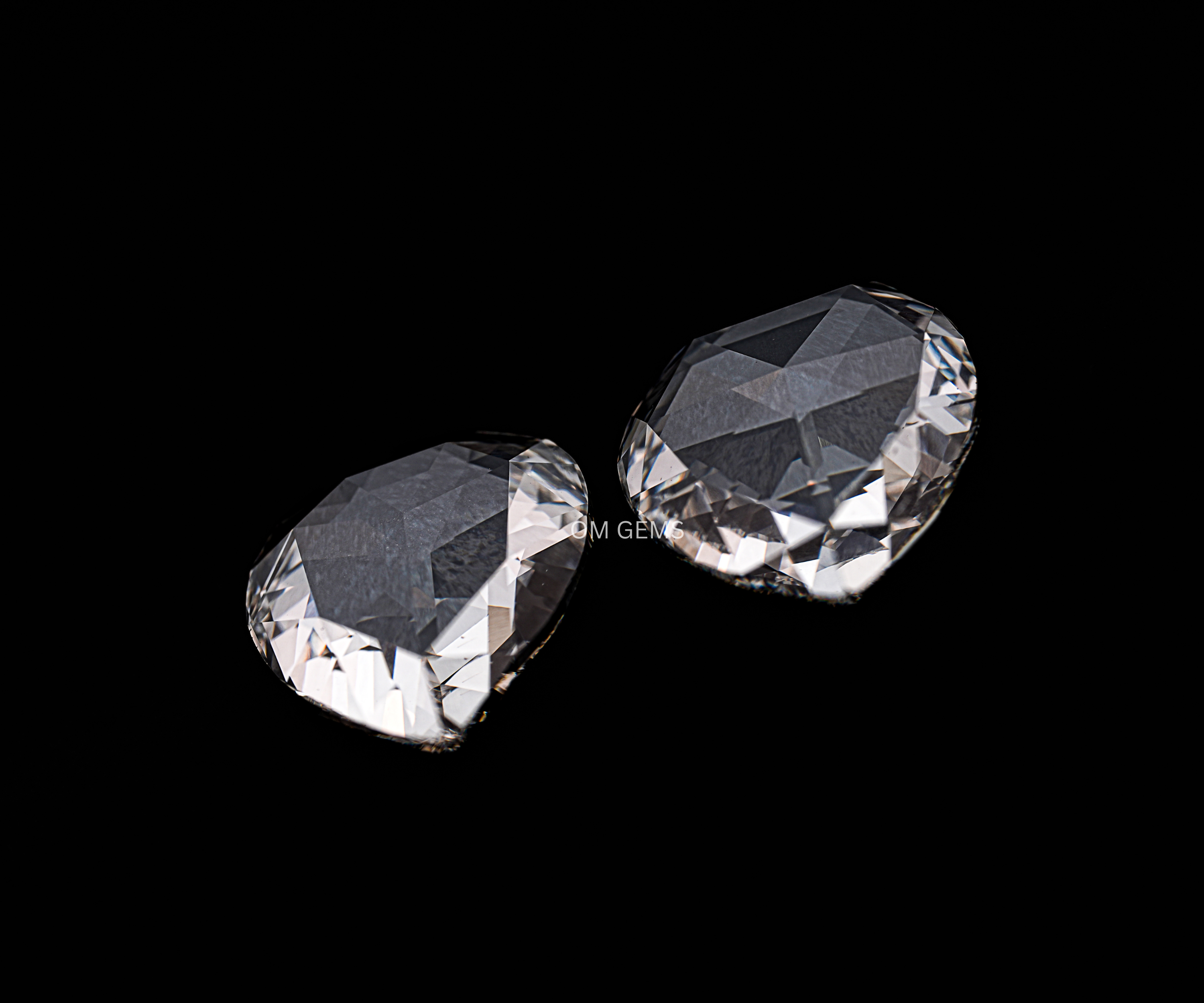 Lab Grown Pear Rose Cut Diamond Matching Pair