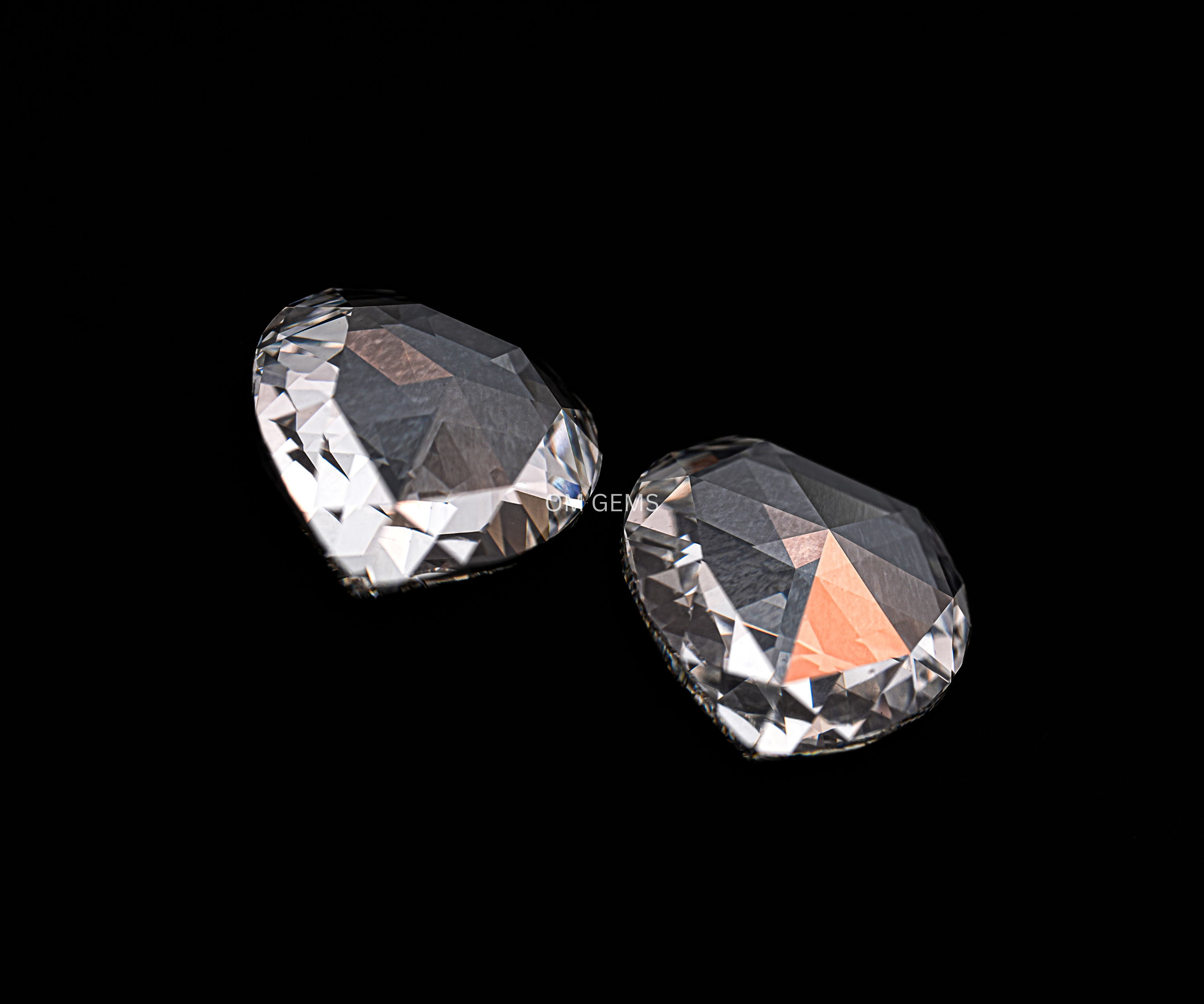 Rose Cut Pear Lab Grown Diamond Matching Pair