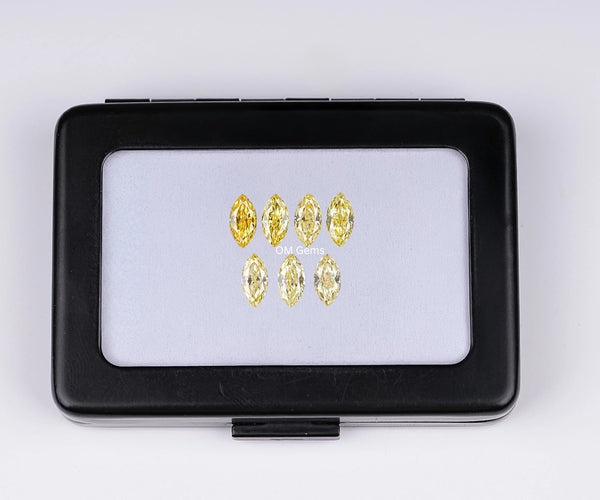 3.00mm Marquise Shape Melee Loose Lab Grown CVD Diamond Fancy Yellow Color VVS2 Clarity