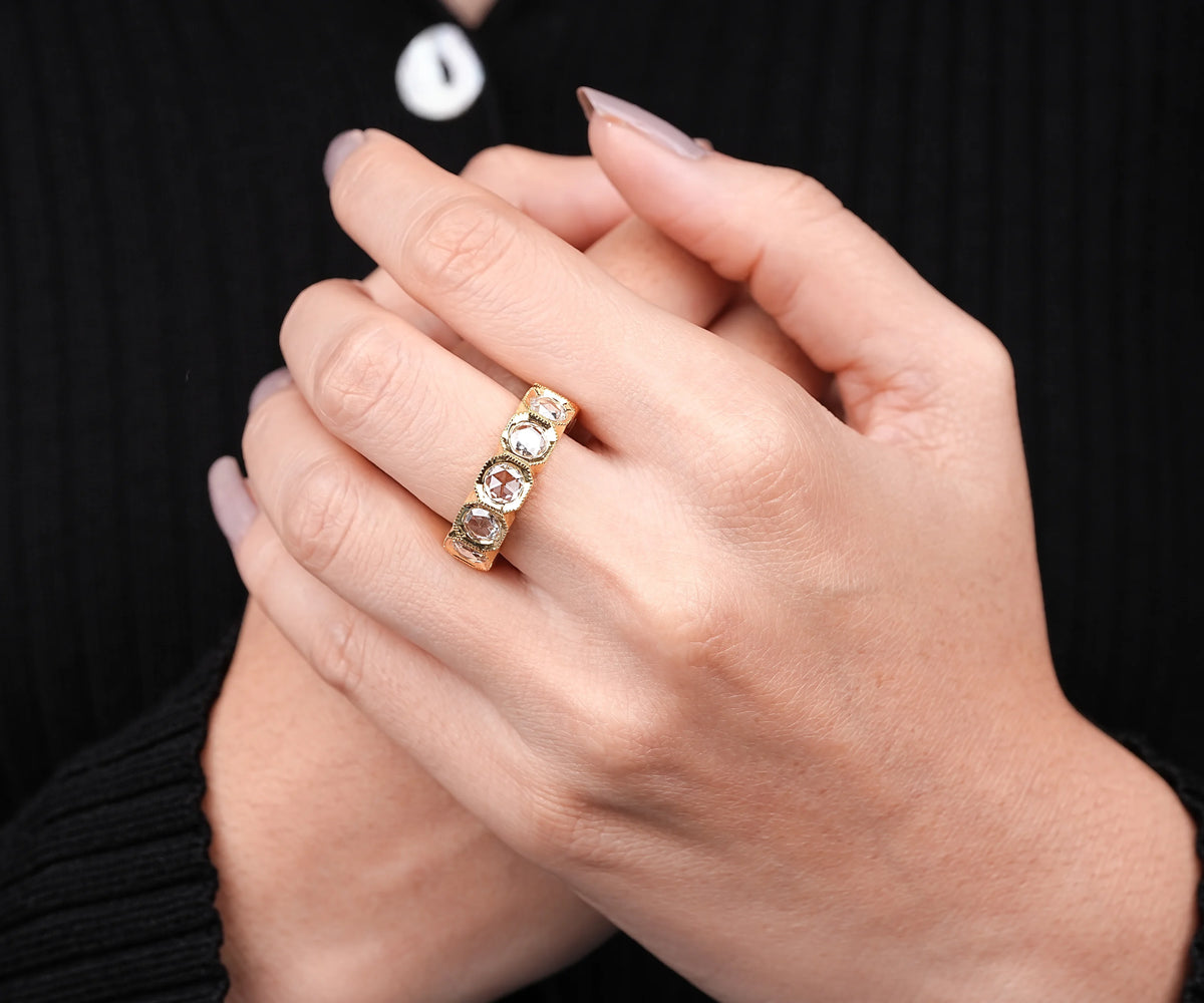 4 carat round cut lab diamond eternity ring