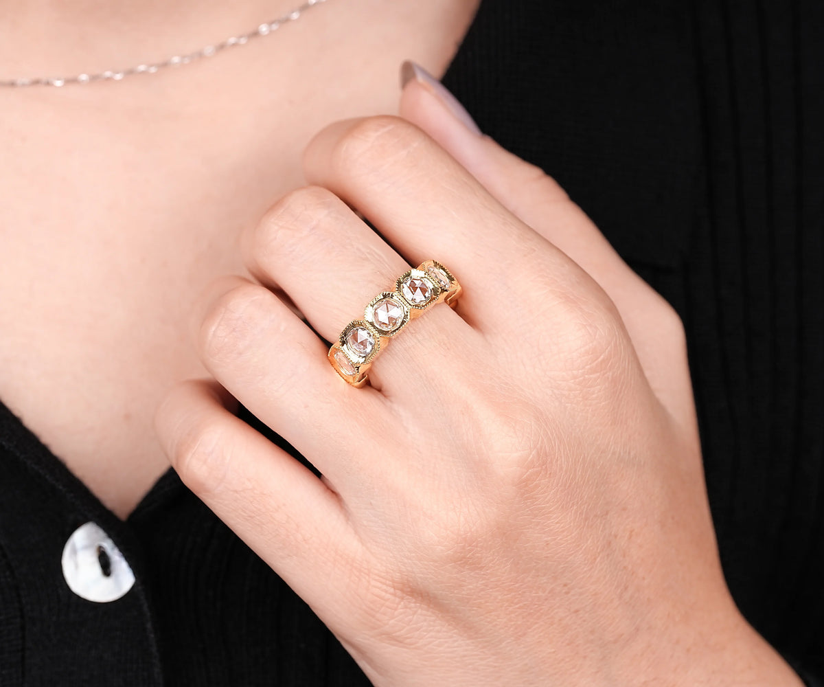 4 carat round lab grown diamond full eternity ring