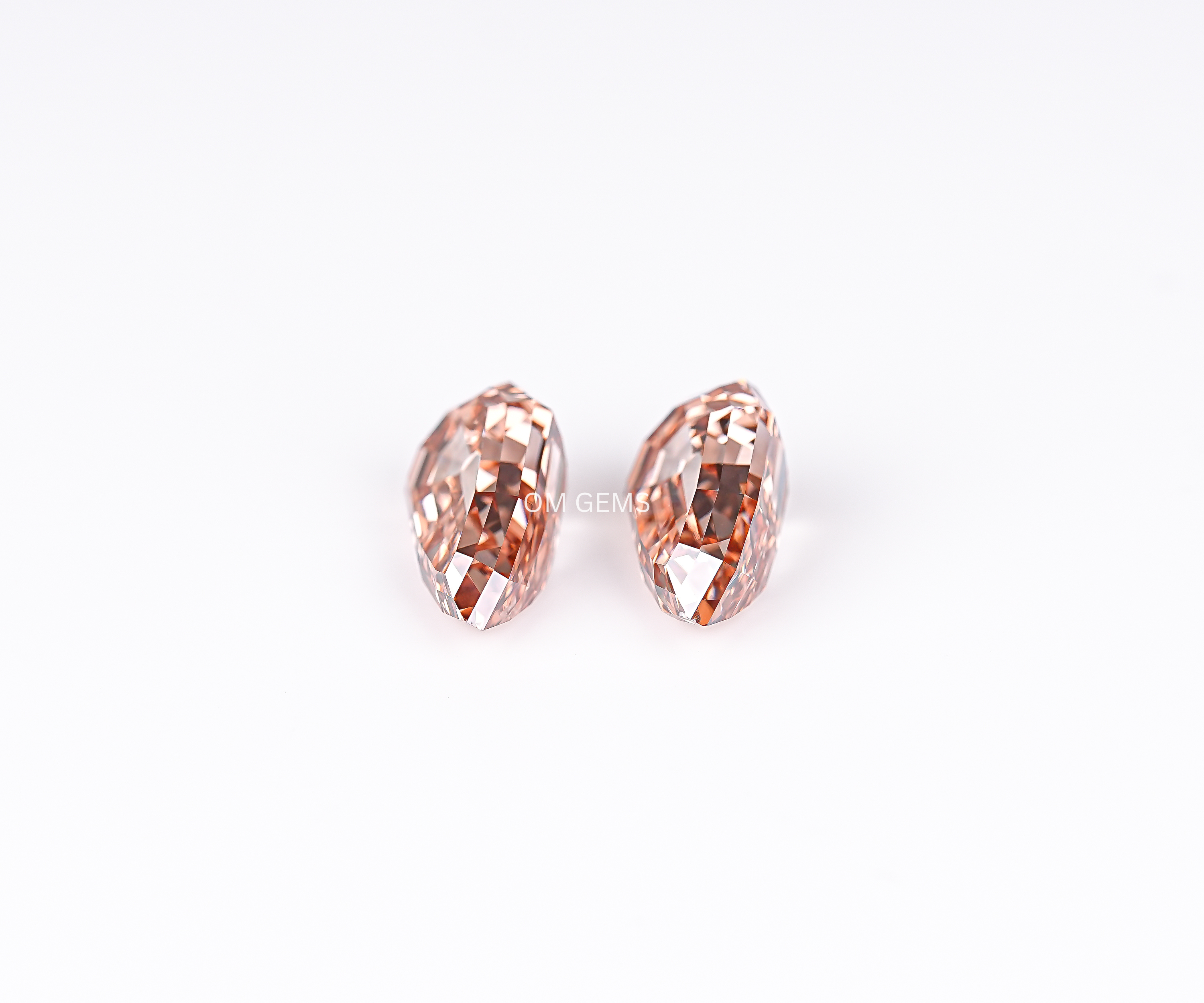 4.22 TCW Champagne Pear Cut Lab Grown Diamond Pair