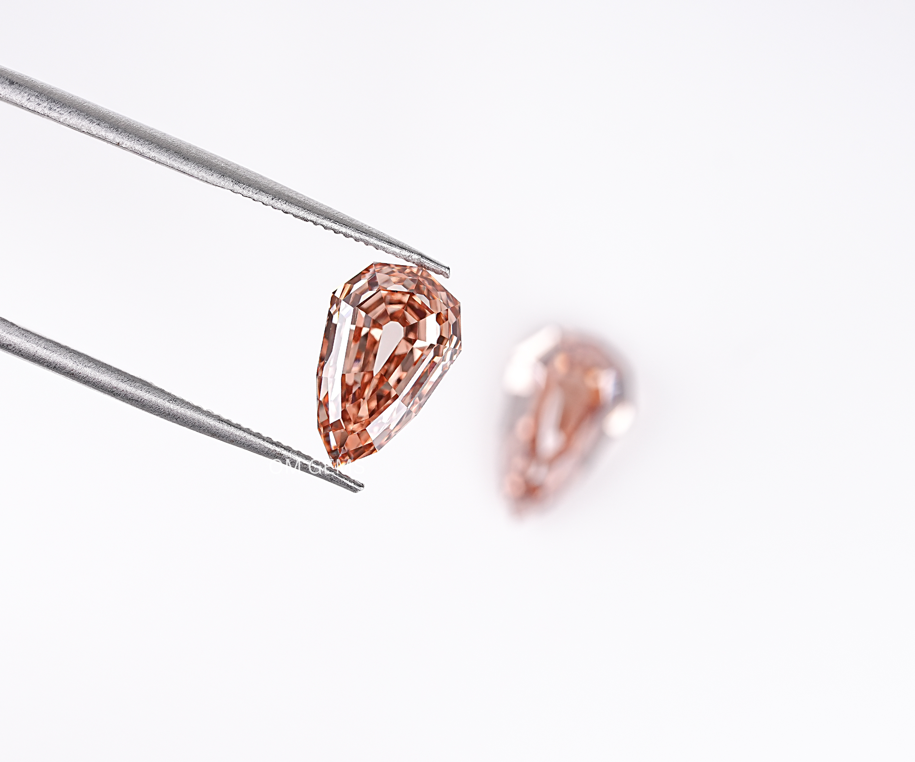 4.22 TCW Champagne Pear Cut Lab Grown Diamond Pair