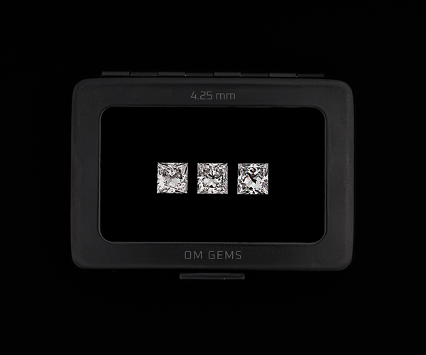 4.25mm Princess Shape Melee Loose Lab Grown CVD Diamond E Color VVS2 Clarity
