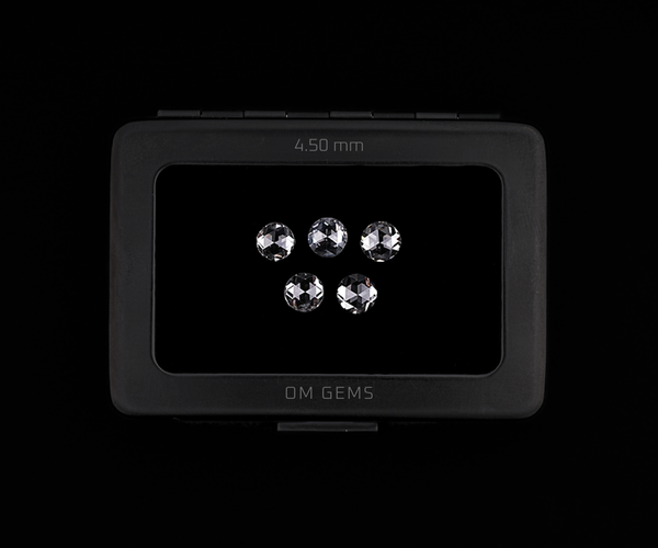 4.50mm Round Rose Cut Melee Lab Made CVD Diamond