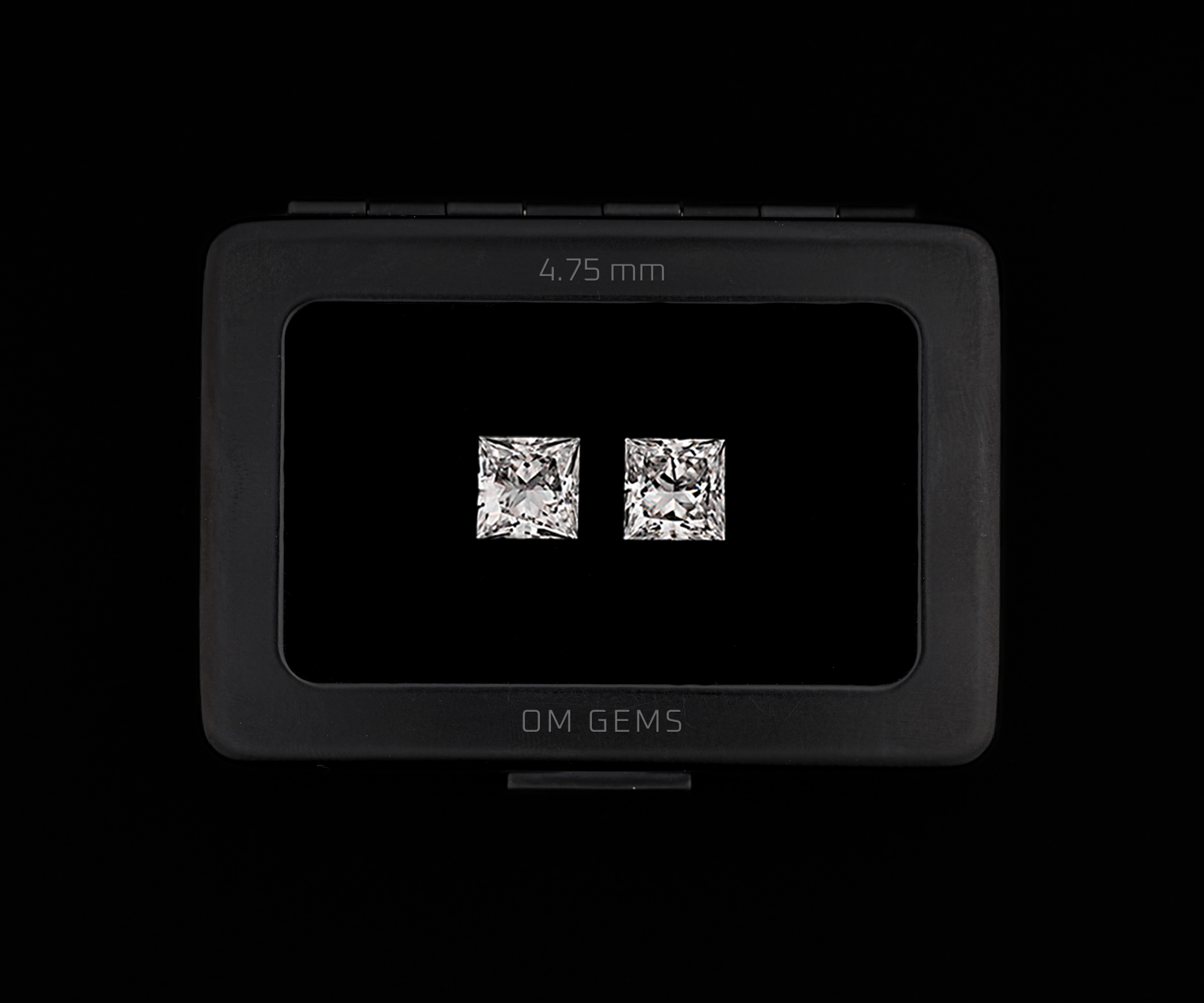 4.75 MM Princess Cut Lab Grown Diamond Matching Pair