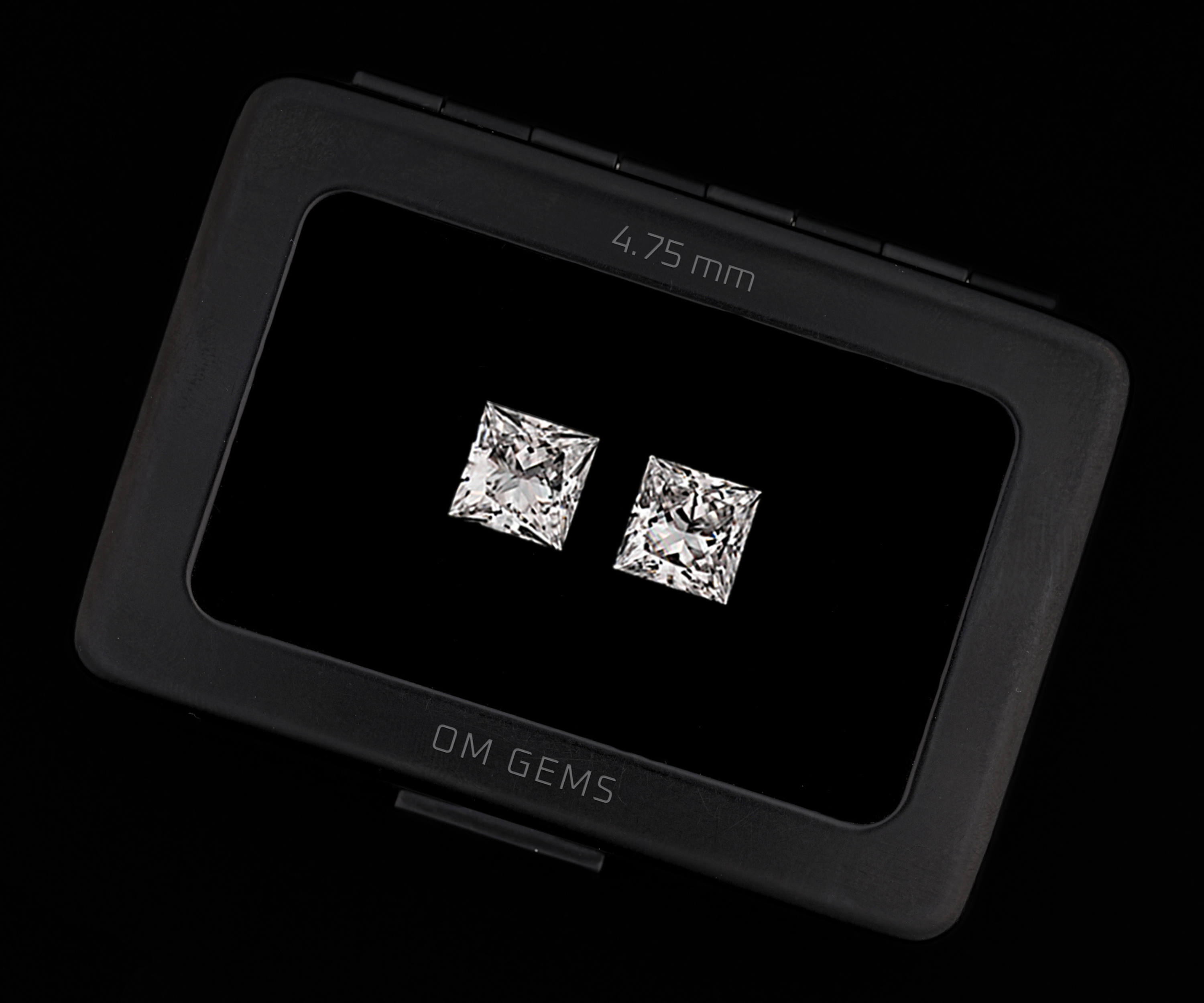4.75 MM Princess Cut Lab Grown Diamond Matching Pair