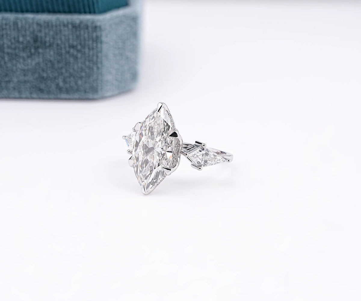 5 carat marquise cut lab grown diamond engagement ring