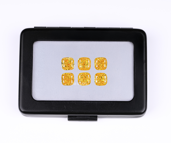 Yellow Cushion Cut Lab Grown Loose Diamond