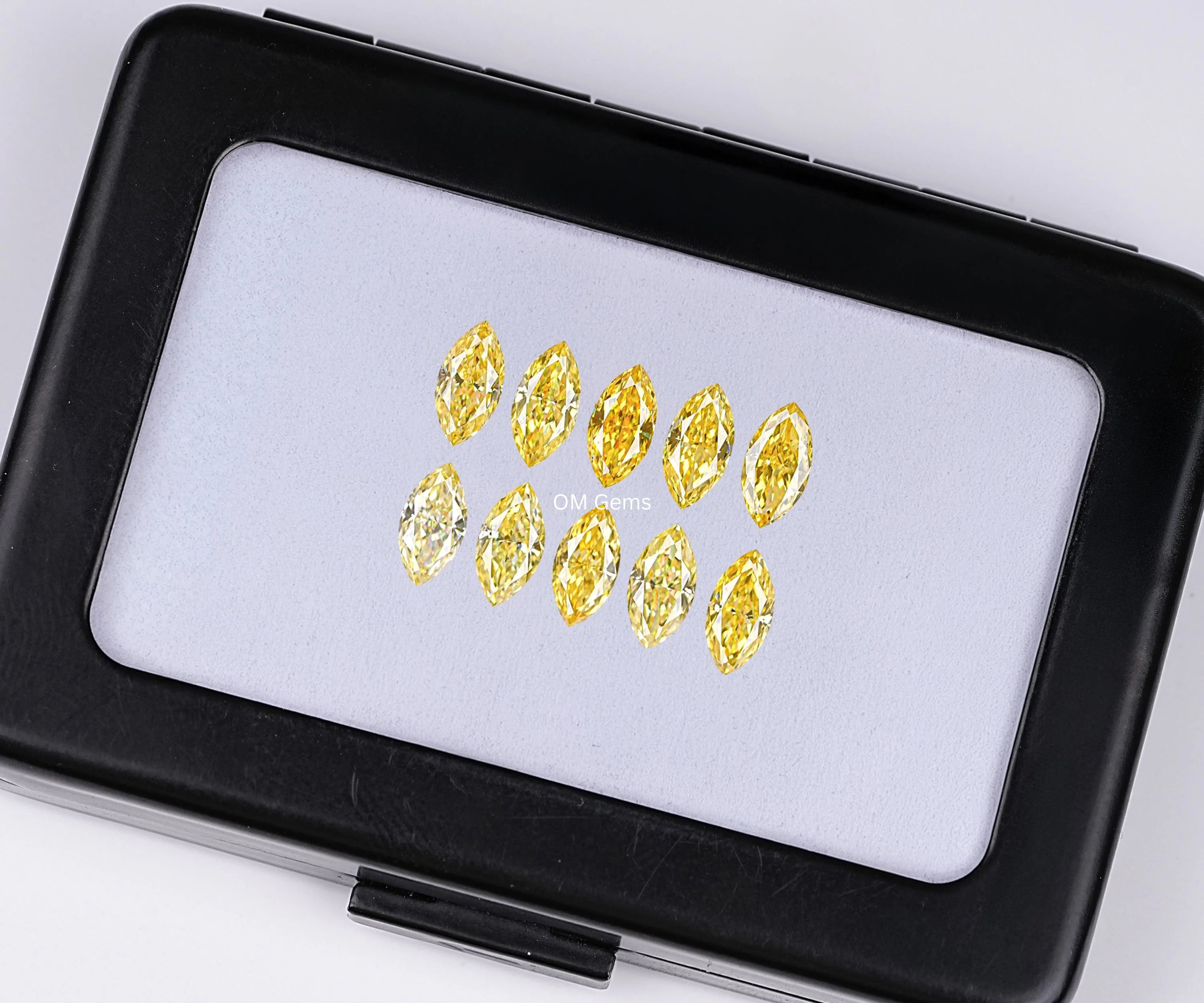 5.00 X 2.50 MM Lab Grown Marquise Cut Yellow Melee Diamond