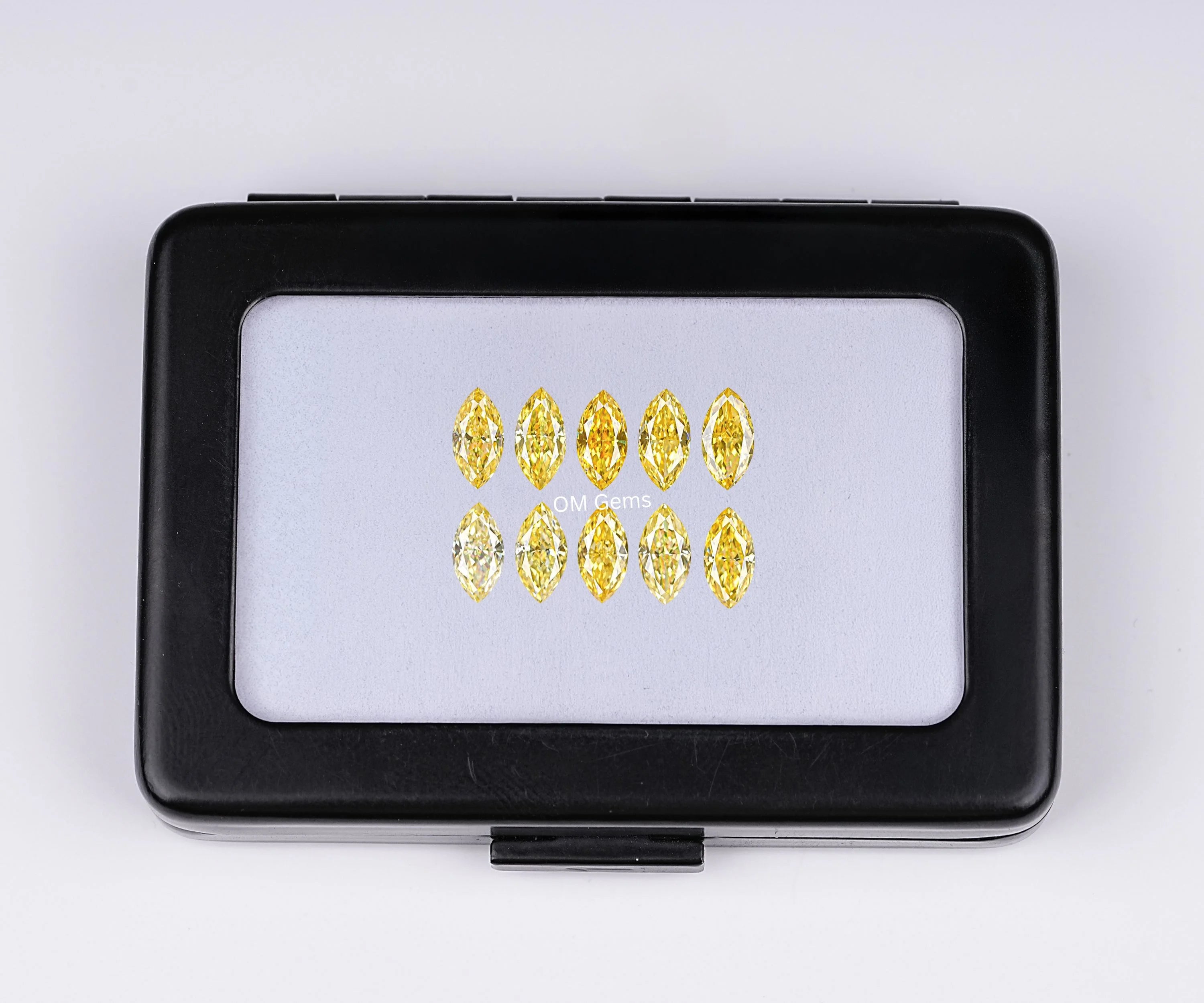5.00 X 2.50 MM Lab Grown Marquise Cut Yellow Melee Diamond