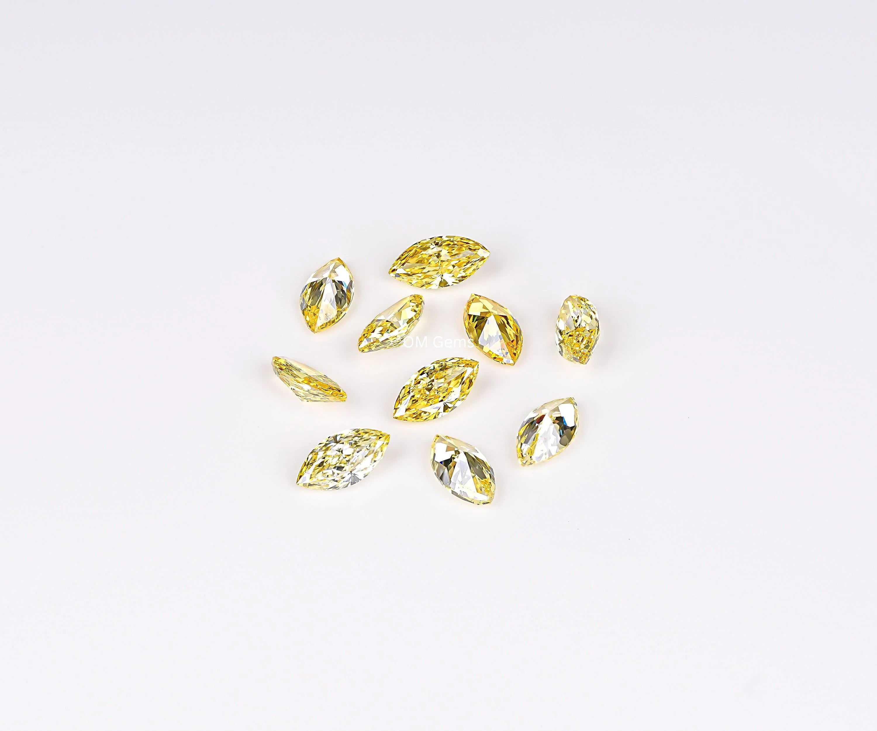 5.00 X 2.50 MM Lab Grown Marquise Cut Yellow Melee Diamond