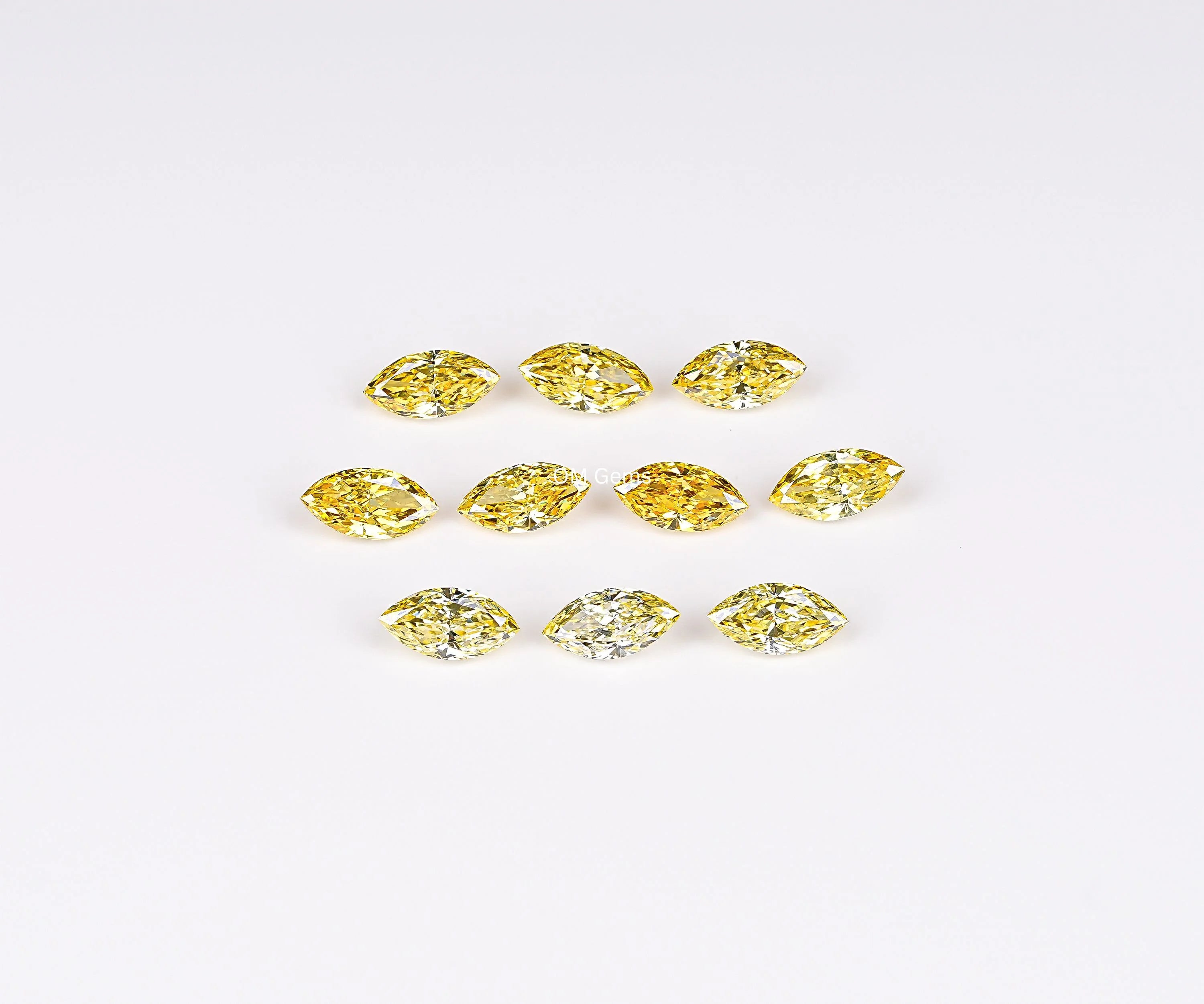 5.00 X 2.50 MM Lab Grown Marquise Cut Yellow Melee Diamond
