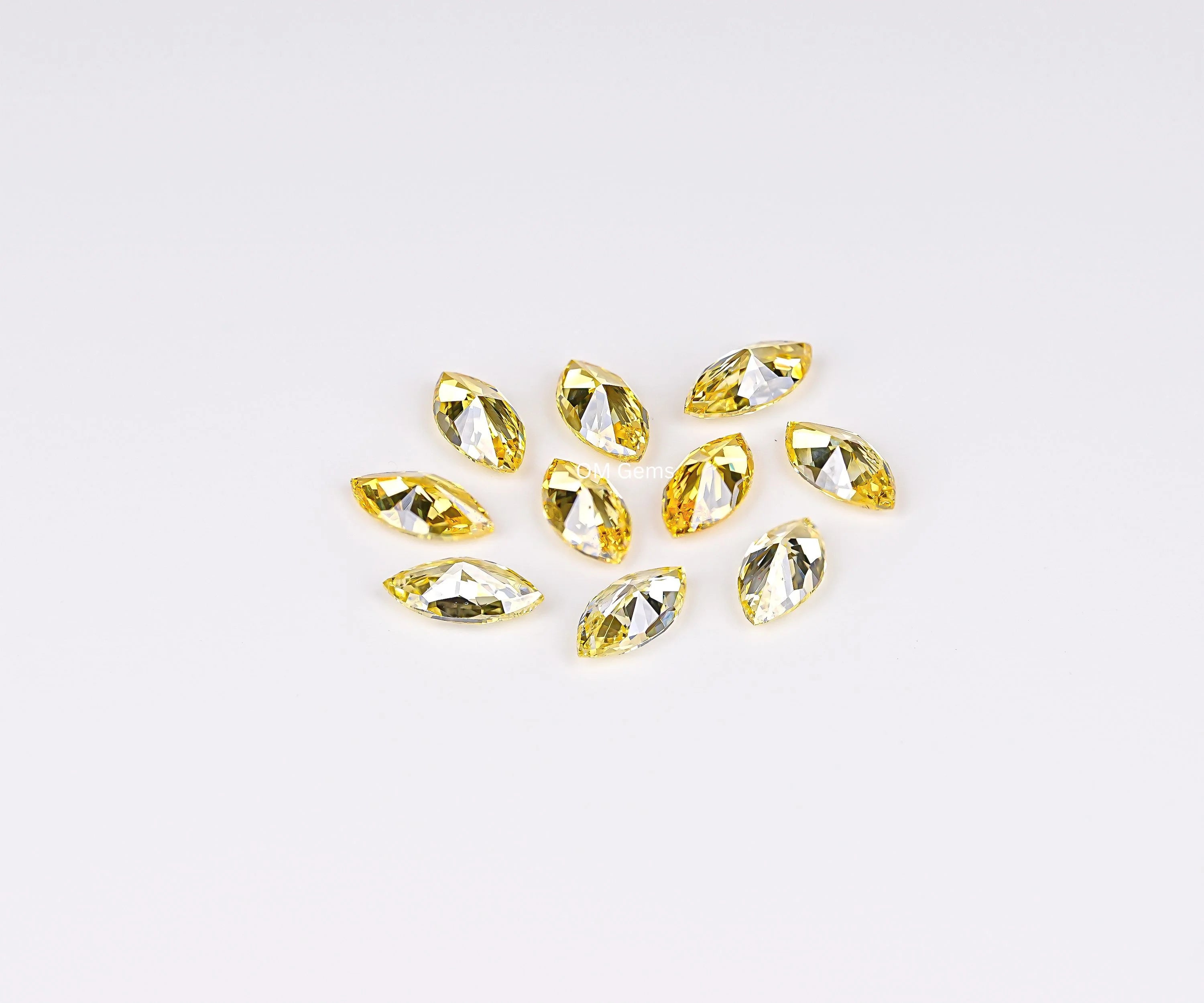 5.00 X 2.50 MM Lab Grown Marquise Cut Yellow Melee Diamond