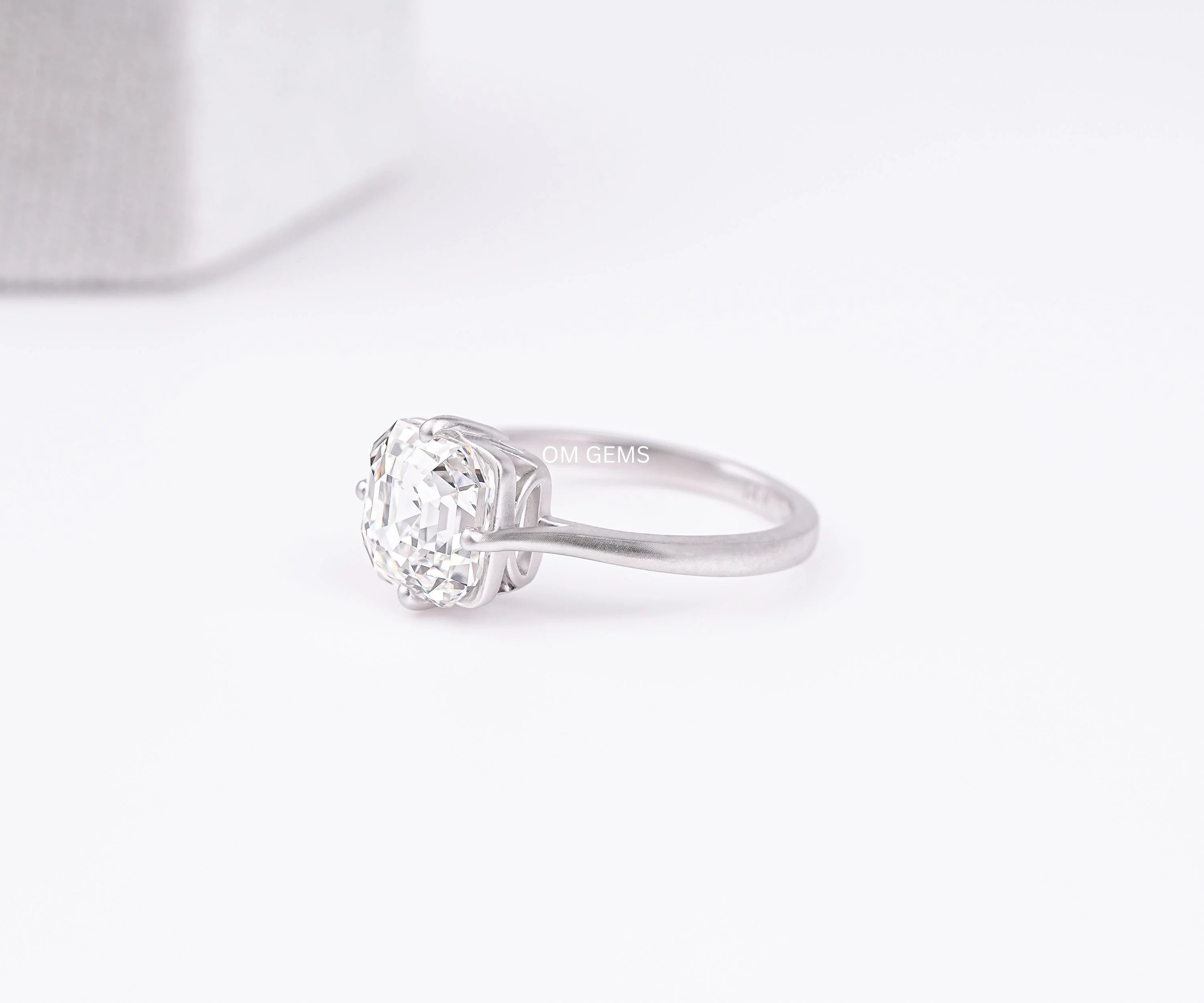 Asscher Cut Solitaire Engagement Ring