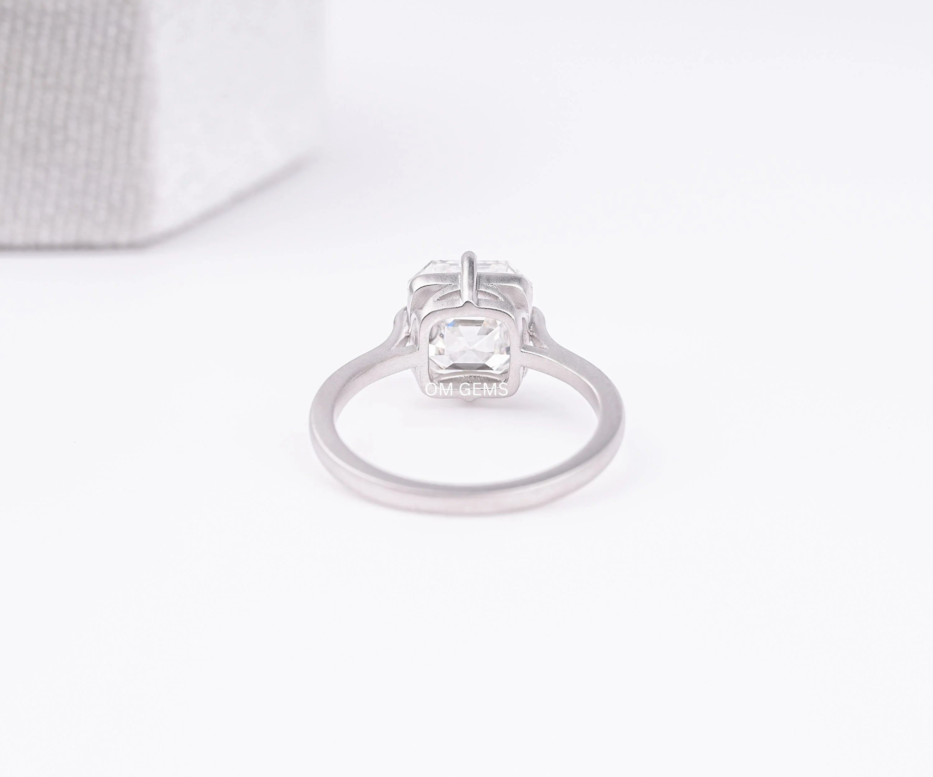 Asscher Cut Solitaire Engagement Ring