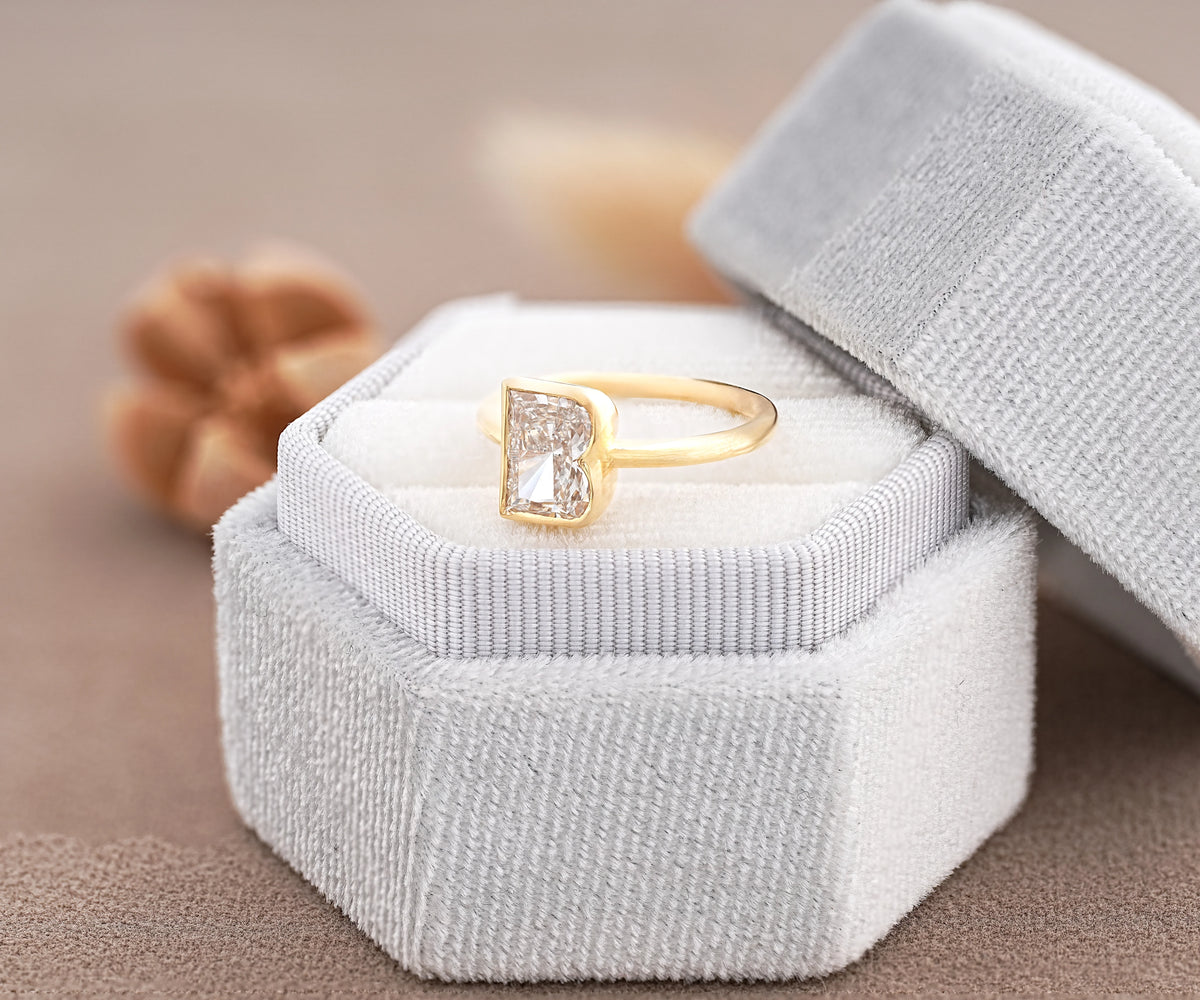 Bezel Set B-Shape Lab Grown Diamond Anniversary Ring